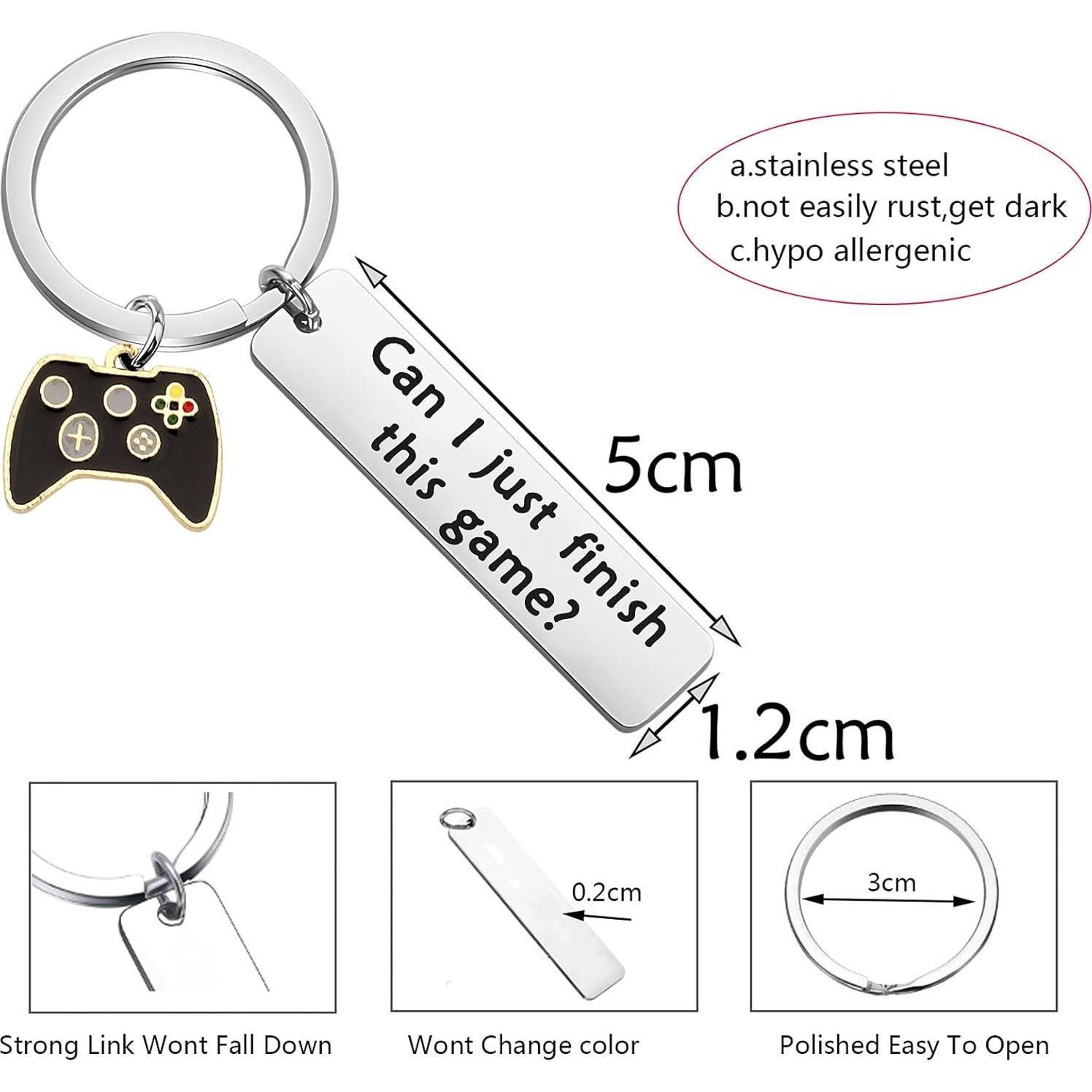 Llavero de Juego TGBJE Acero Inoxidable Grabado a Mano