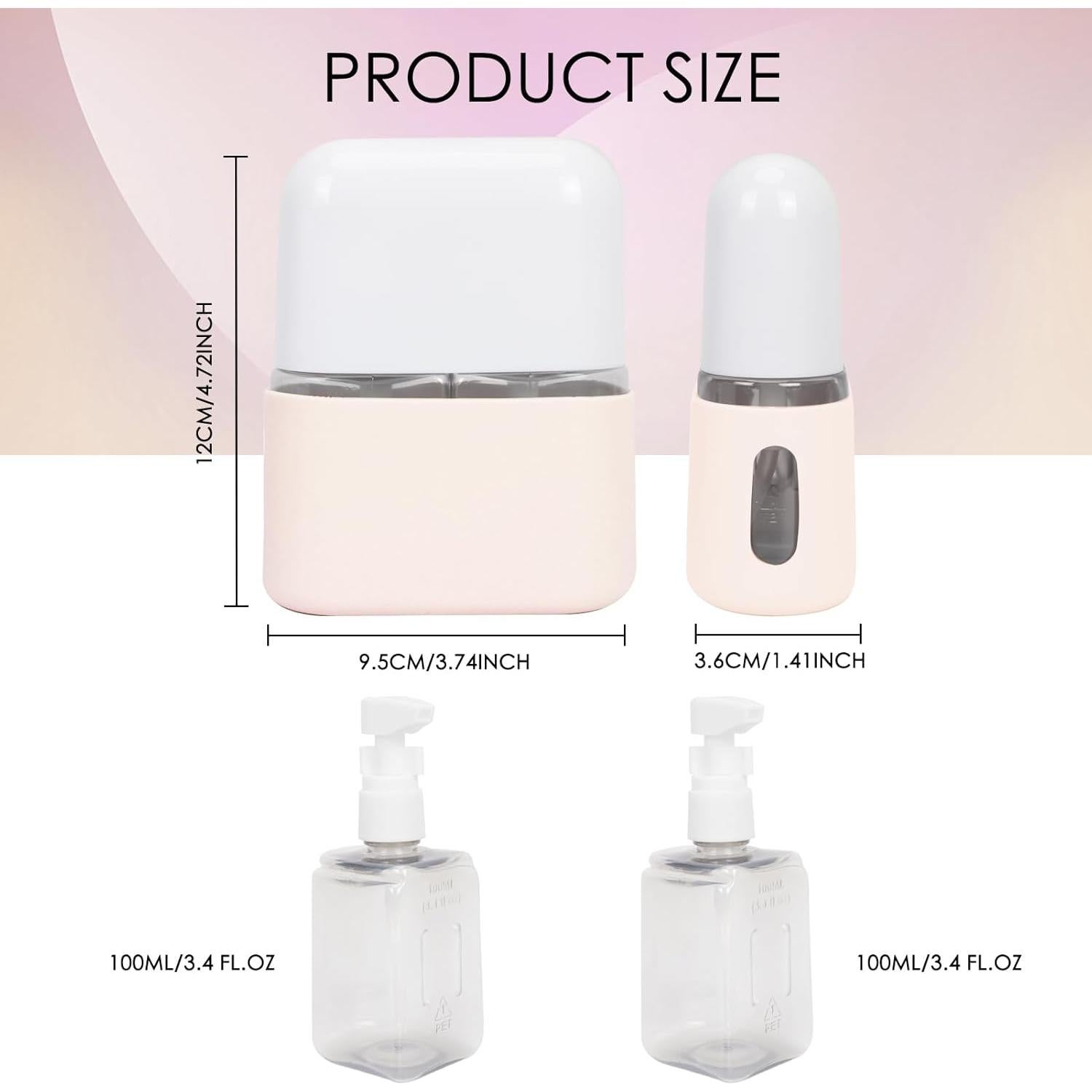 Botellas de Viaje Songaa 2 en 1 a Prueba de Fugas Beige