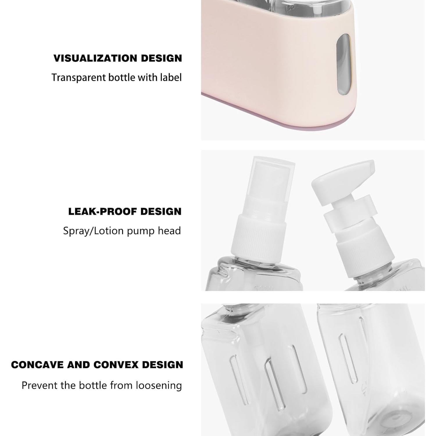 Botellas de Viaje Songaa 2 en 1 a Prueba de Fugas Beige