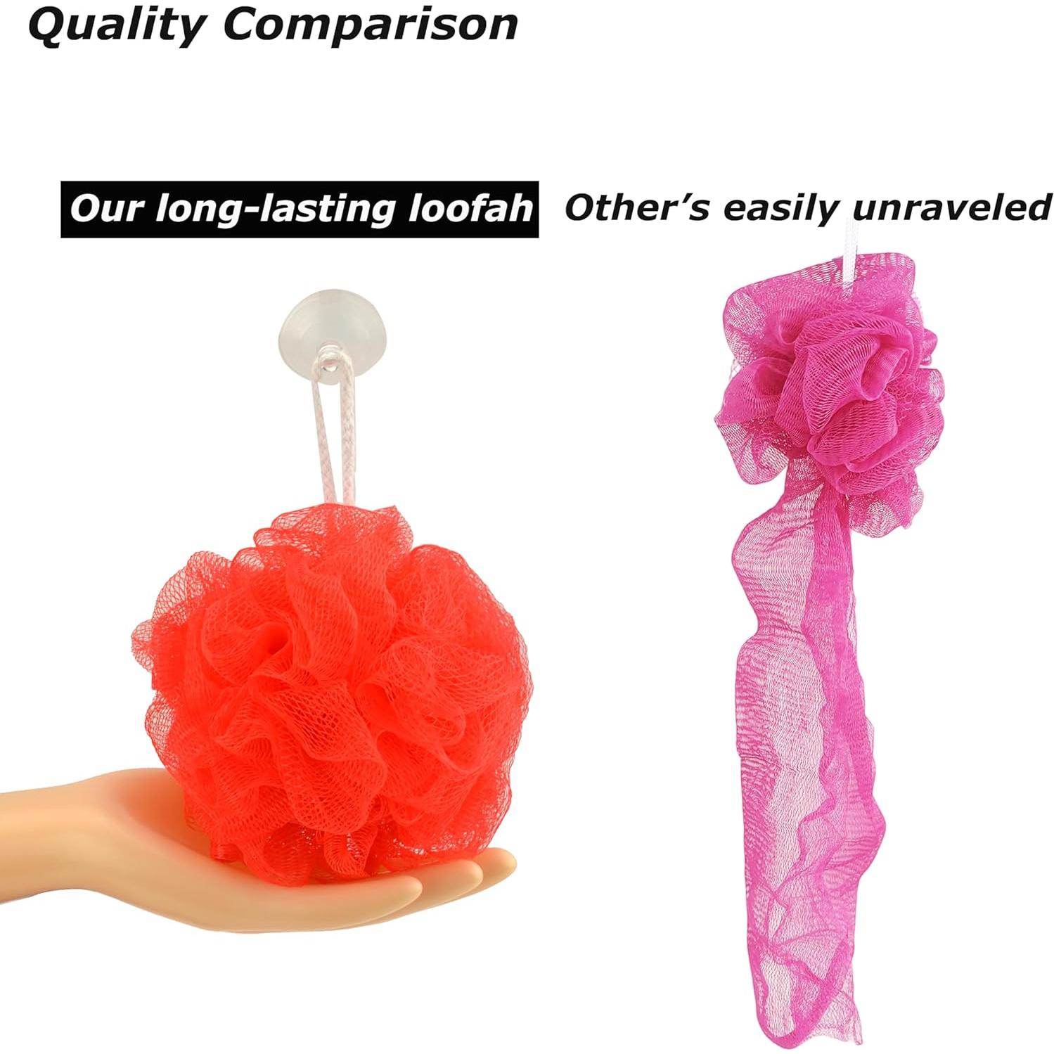 Esponja de Baño Star Brand 6 Piezas Malla con Ventosa 15.24cm