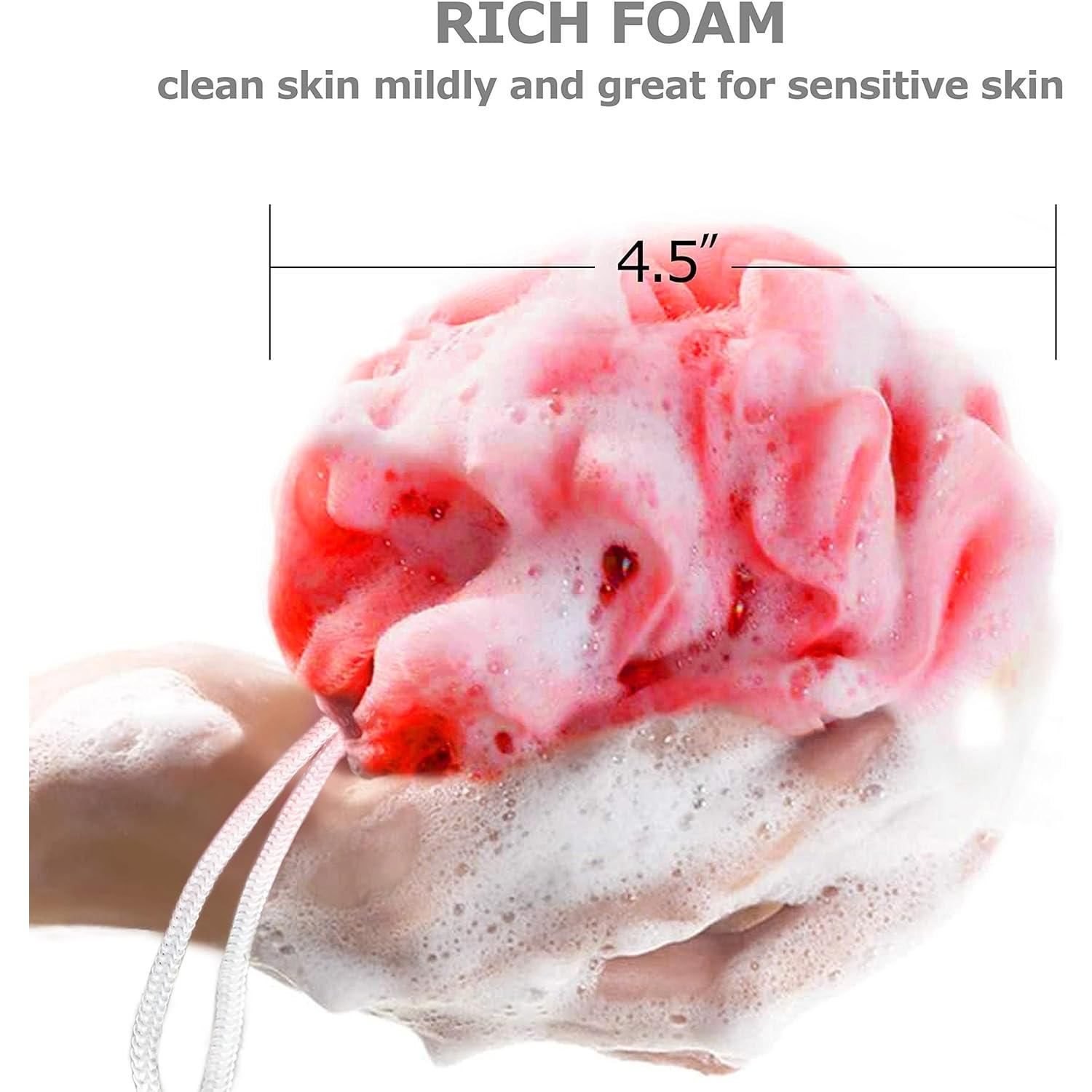 Esponja de Baño Star Brand 6 Piezas Malla con Ventosa 15.24cm