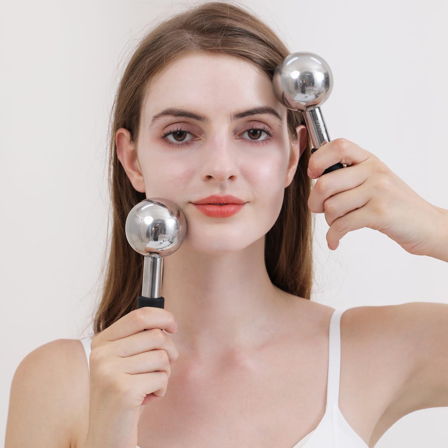 Esferas de Hielo Rotativas Pfefe para Facial y Ojos - Acero Inoxidable