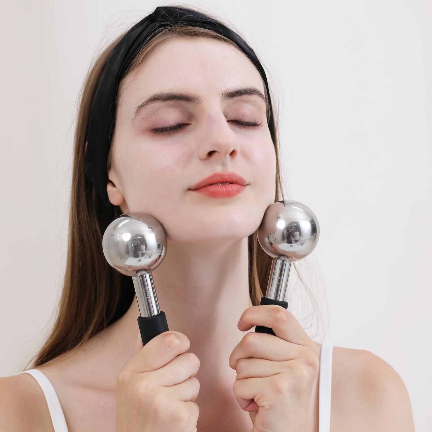 Esferas de Hielo Rotativas Pfefe para Facial y Ojos - Acero Inoxidable