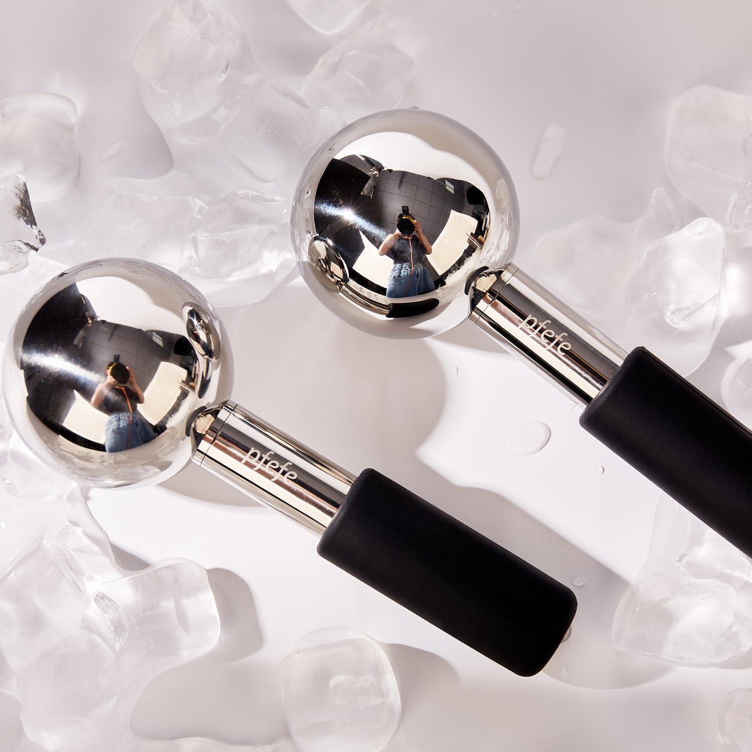 Esferas de Hielo Rotativas Pfefe para Facial y Ojos - Acero Inoxidable