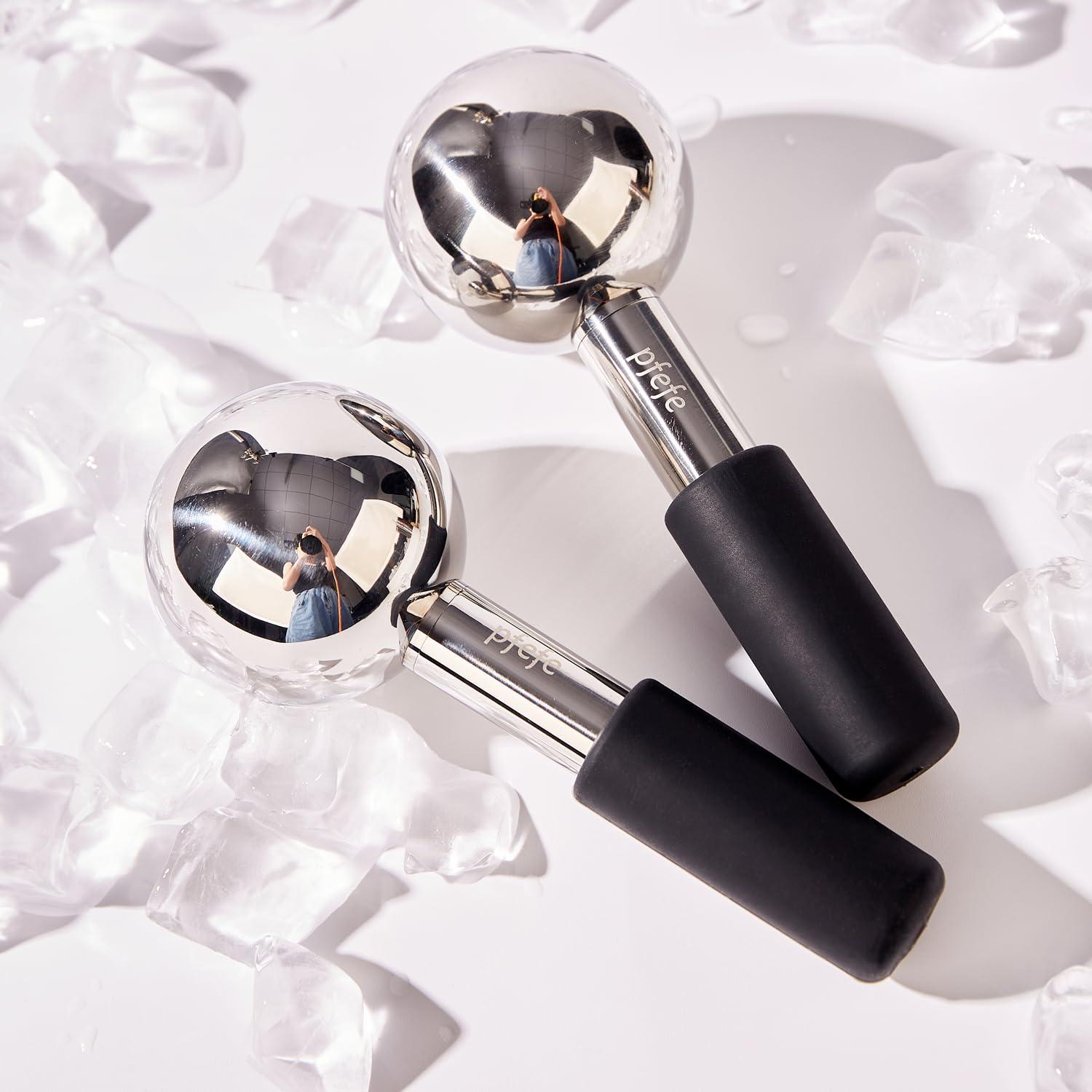 Esferas de Hielo Rotativas Pfefe para Facial y Ojos - Acero Inoxidable
