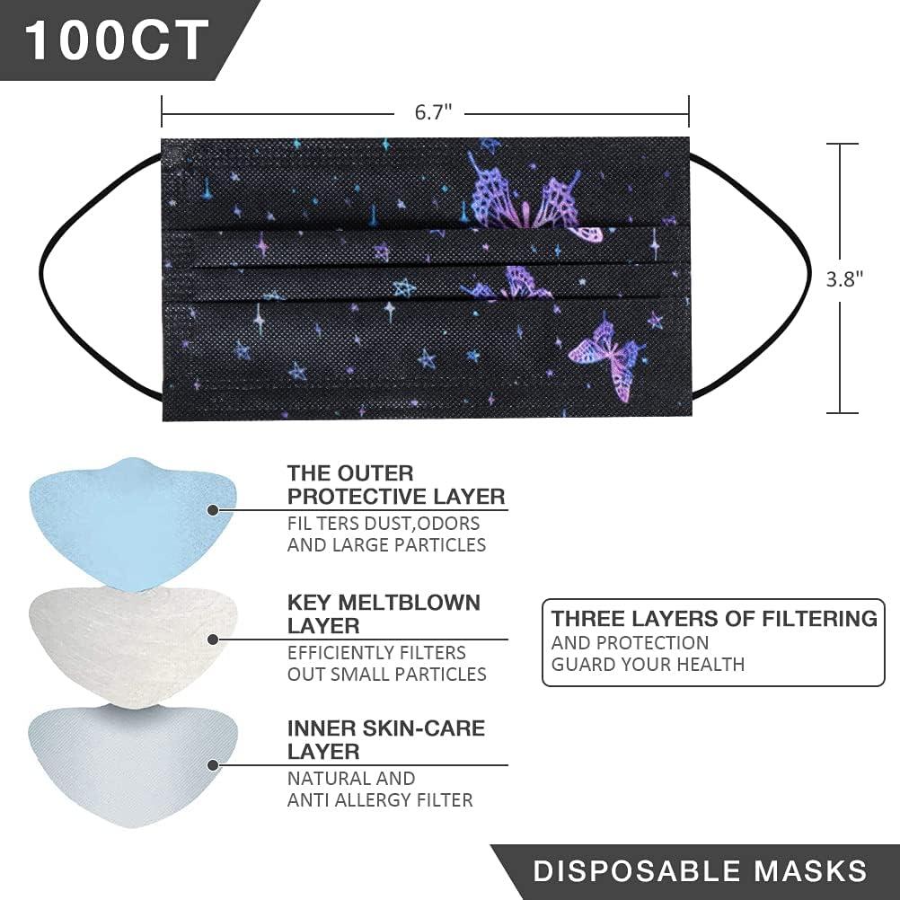 Mascarillas Desechables 3 Capas NVGSN 100 Pcs Adultos Coloridas