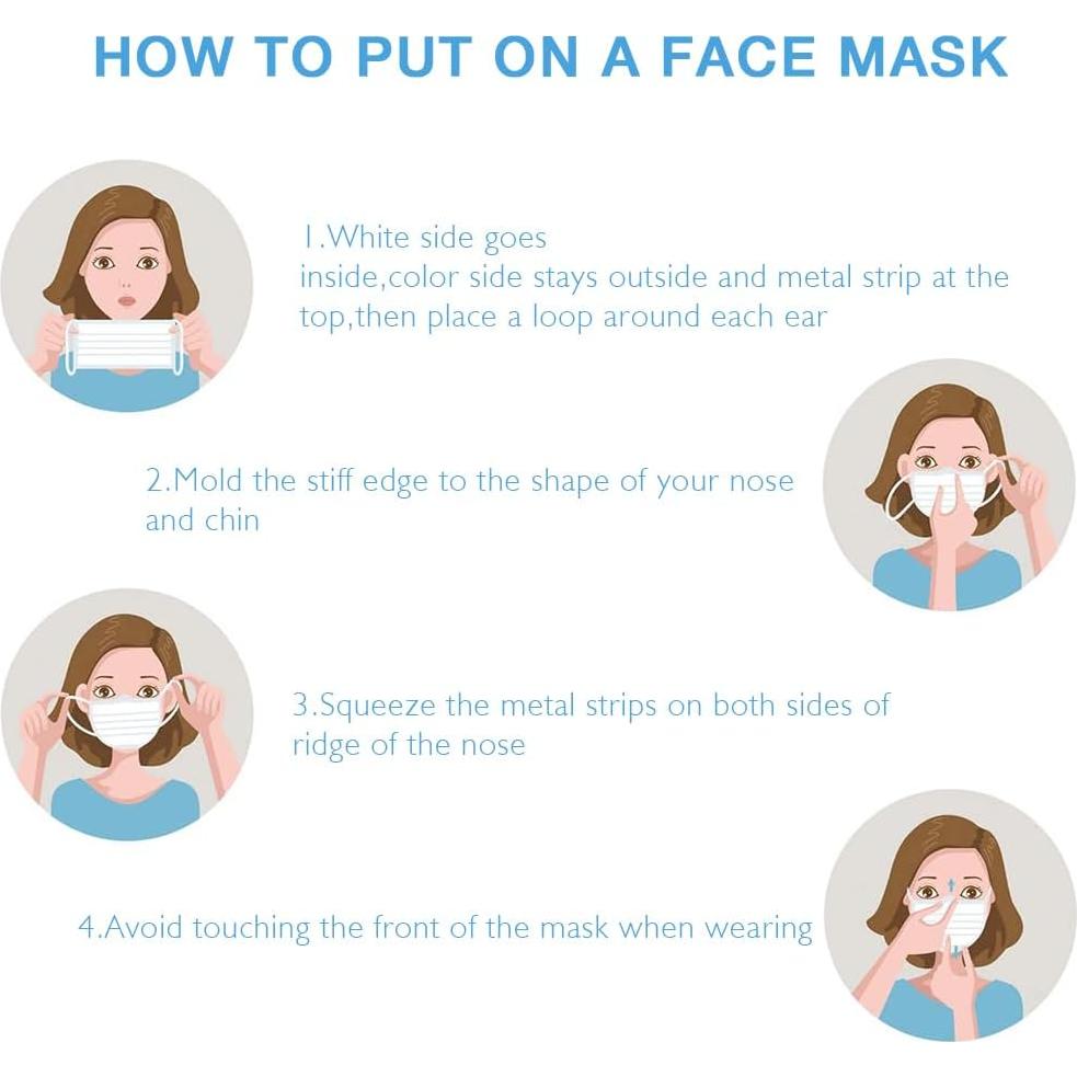 Mascarillas Desechables 3 Capas NVGSN 100 Pcs Adultos Coloridas