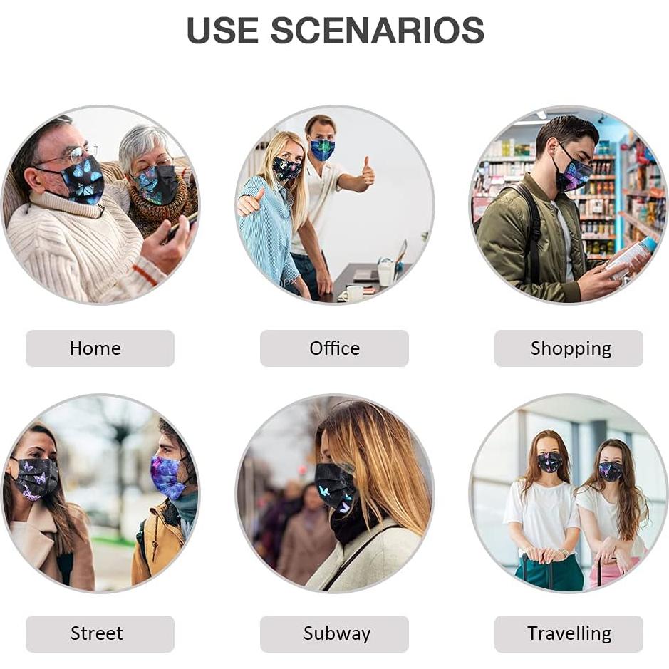 Mascarillas Desechables 3 Capas NVGSN 100 Pcs Adultos Coloridas