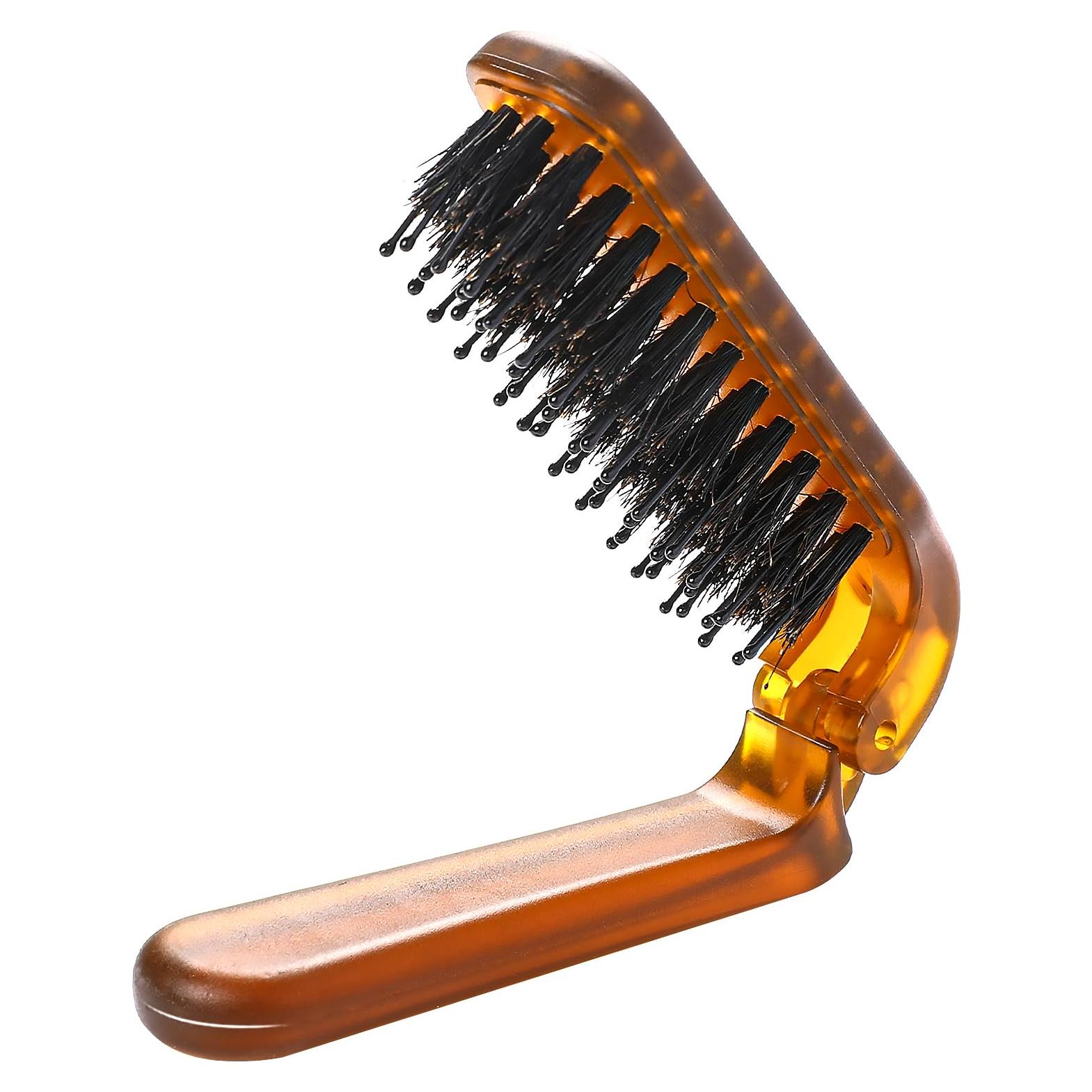 Cepillo de cabello plegable Sliverdew mini viaje cerdas jabalí