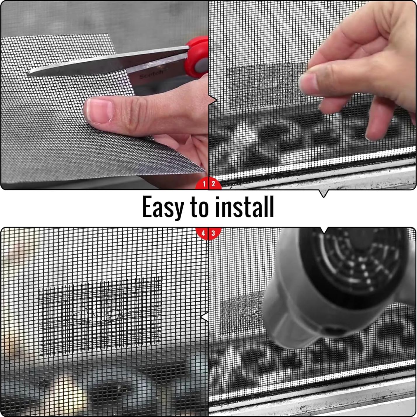 Parche de Reparación de Pantalla Matenf 18x13cm Negro 6 Piezas