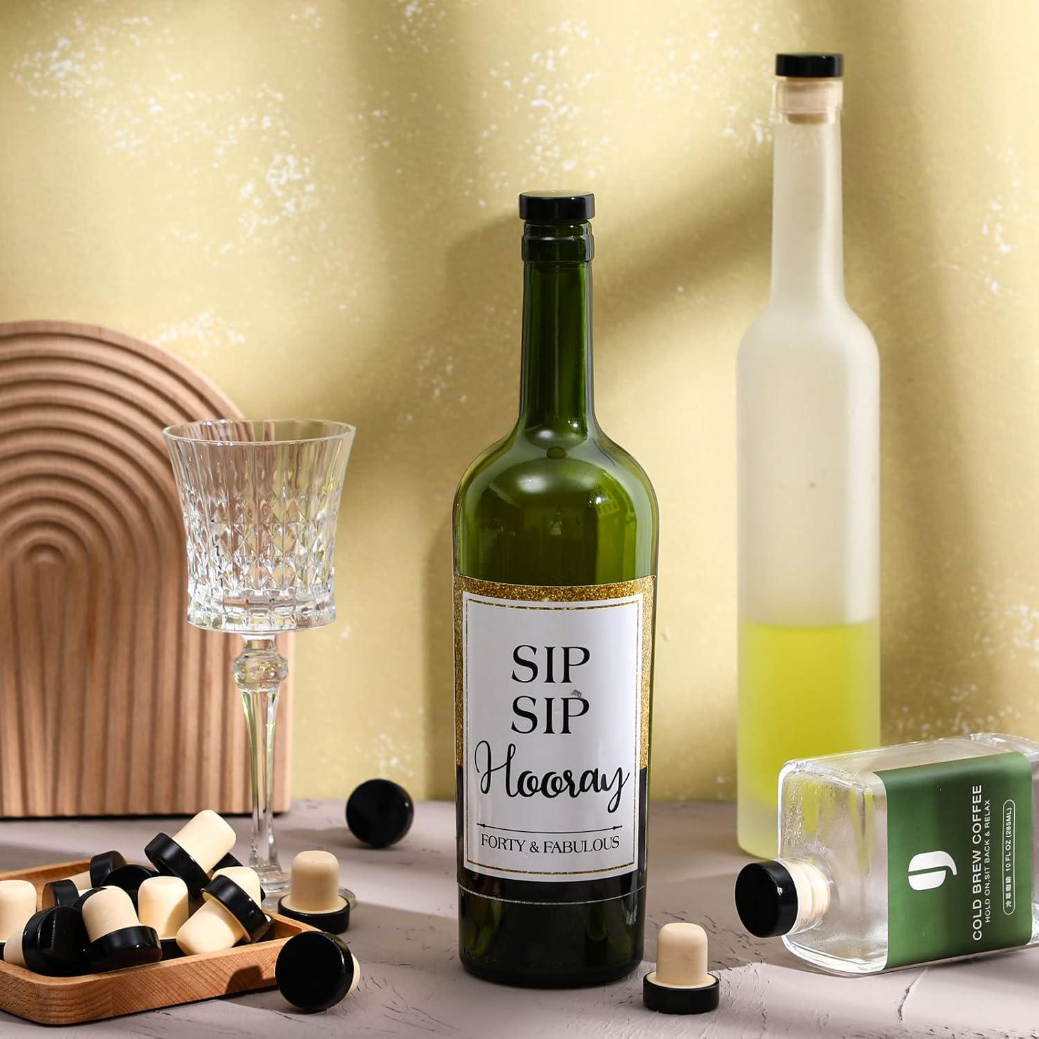 Tapones de corcho en forma de T Yookeer - 24 piezas negros