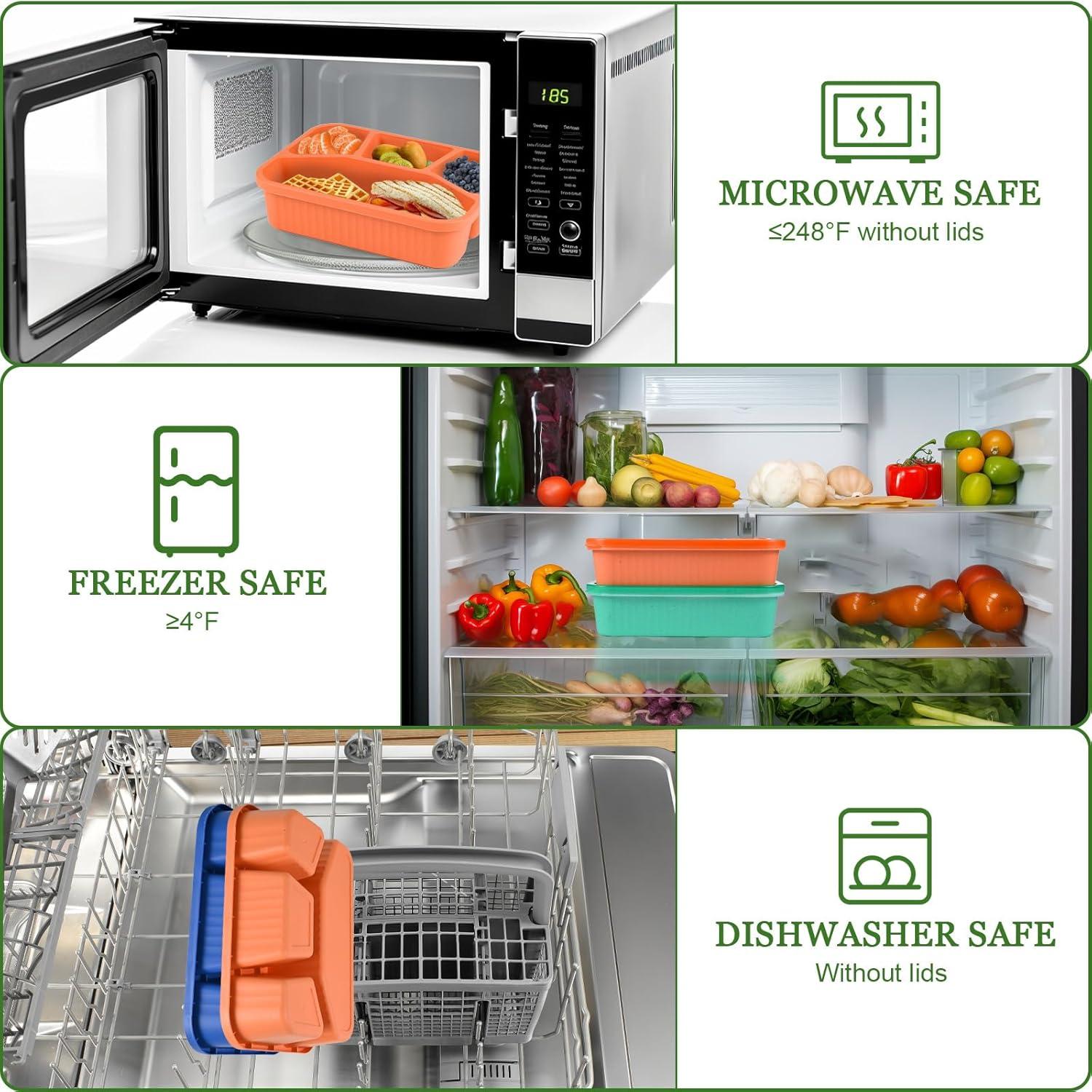 Bento Box 4 Compartimentos BIEOFFEI - Reutilizable y A Prueba de Microondas