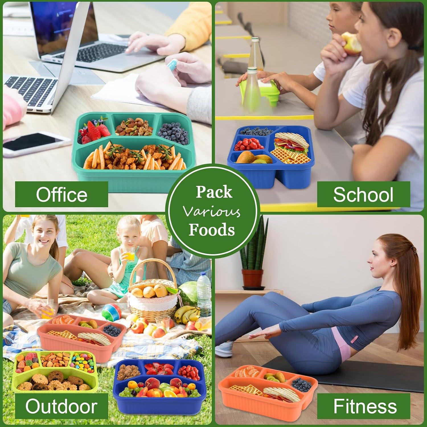 Bento Box 4 Compartimentos BIEOFFEI - Reutilizable y A Prueba de Microondas