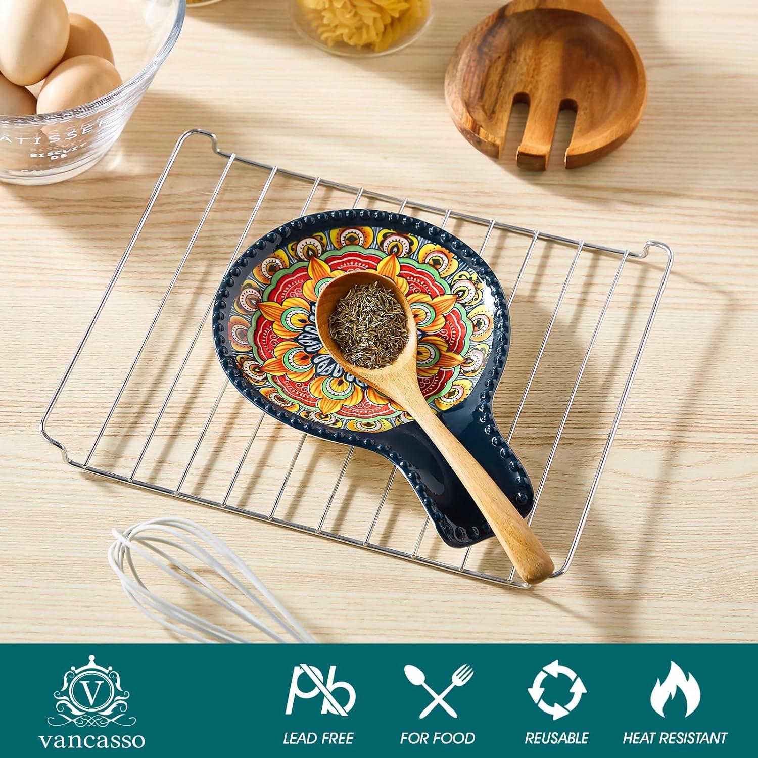 Soporte de Cuchara de Cerámica Vancasso Azul 19.5 cm