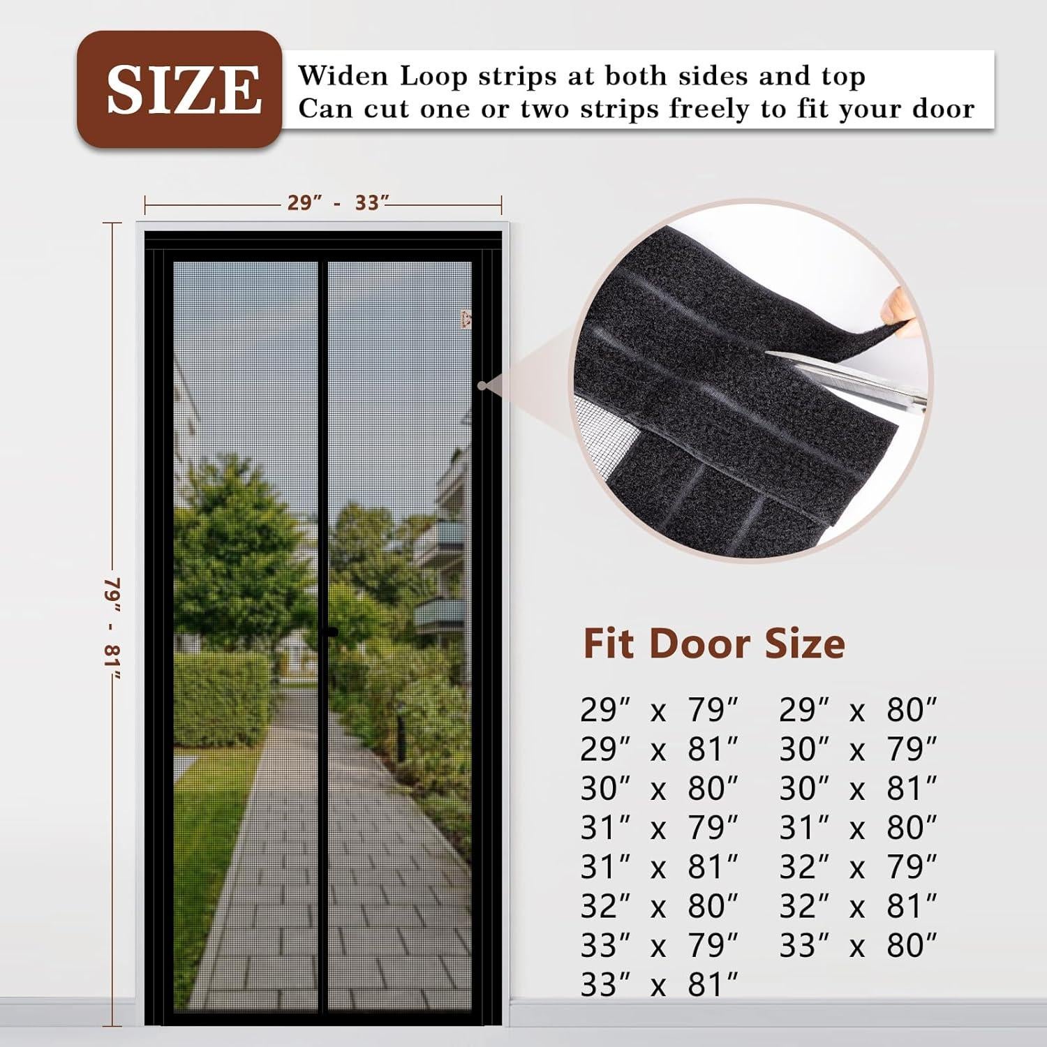 Yotache Puerta Pantalla Magnética Ajustable 73-83 cm x 200-205 cm