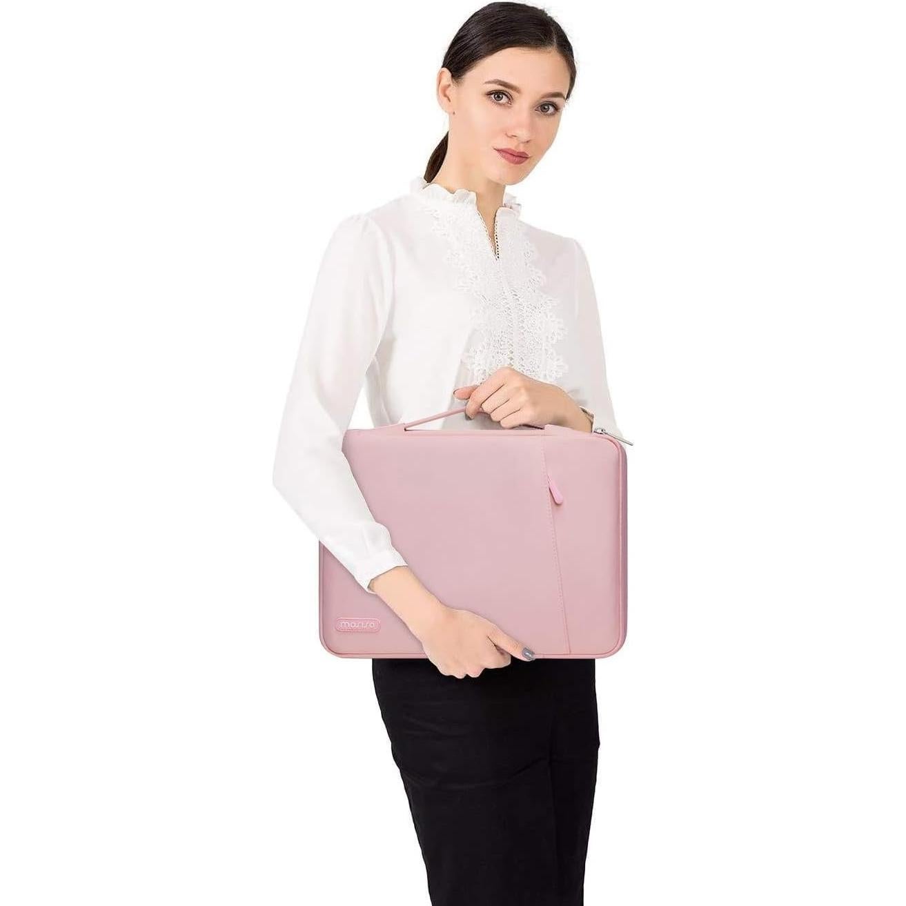 Funda Dura MOSISO para MacBook Air 13" M2 M3 M4 Rosa Bebé