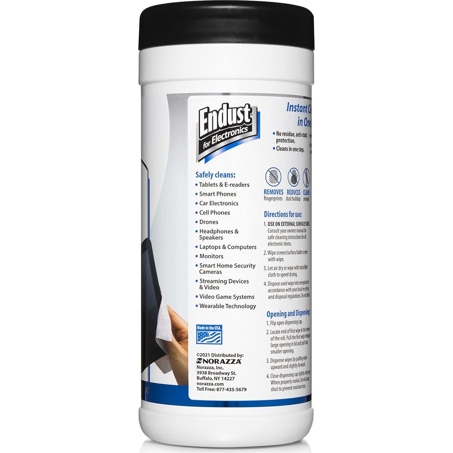 Toallitas Limpiadoras Endust para Pantallas - 70 Unidades