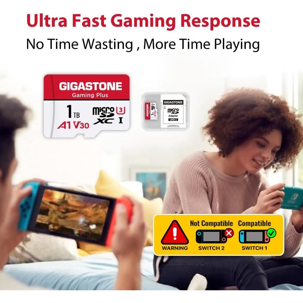Tarjeta Micro SD 1TB Gigastone Gaming Plus UHS-I A1 U3 V30