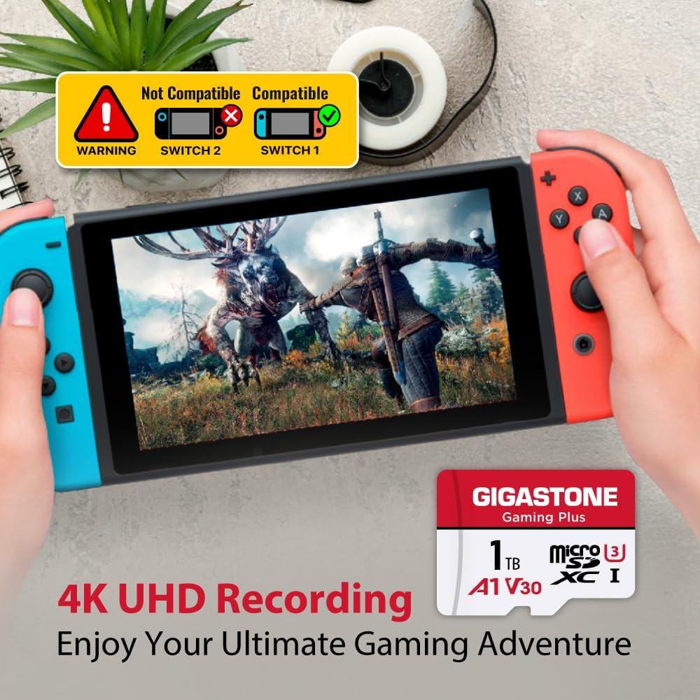 Tarjeta Micro SD 1TB Gigastone Gaming Plus UHS-I A1 U3 V30