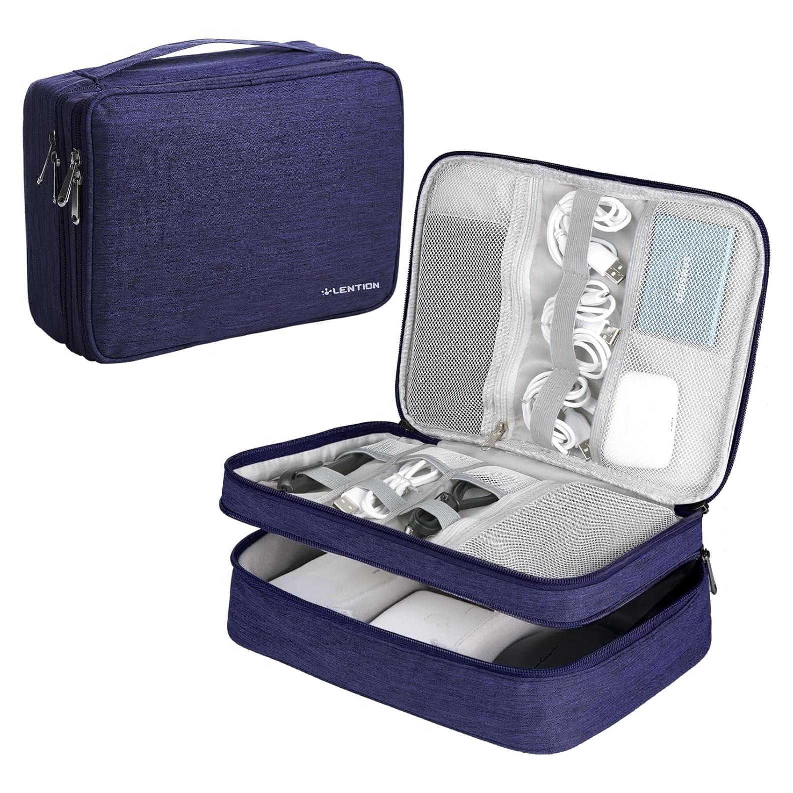 Bolsa Organizadora de Cables LENTION Azul Doble Capa Impermeable