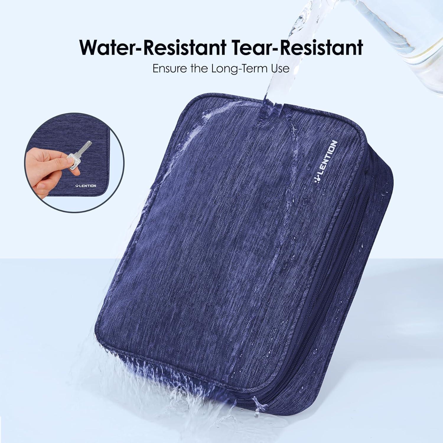 Bolsa Organizadora de Cables LENTION Azul Doble Capa Impermeable