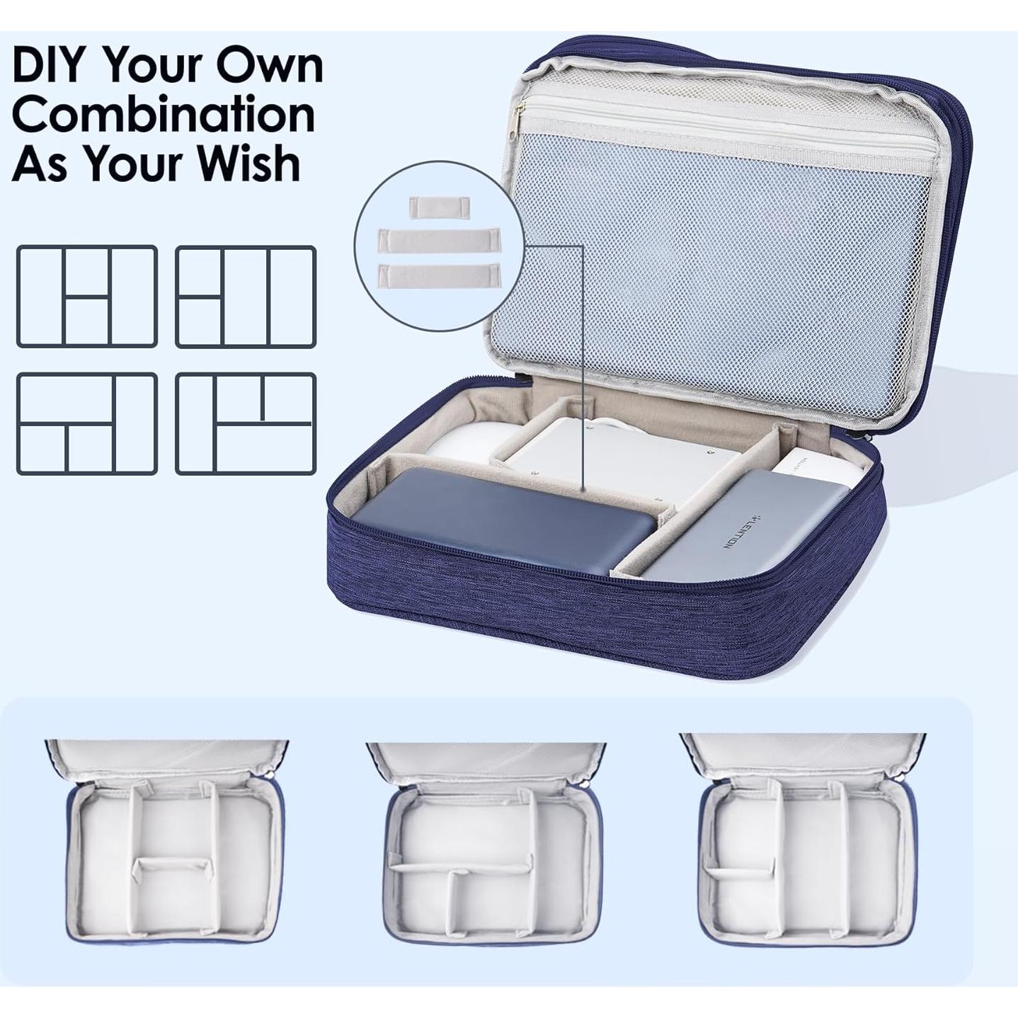 Bolsa Organizadora de Cables LENTION Azul Doble Capa Impermeable