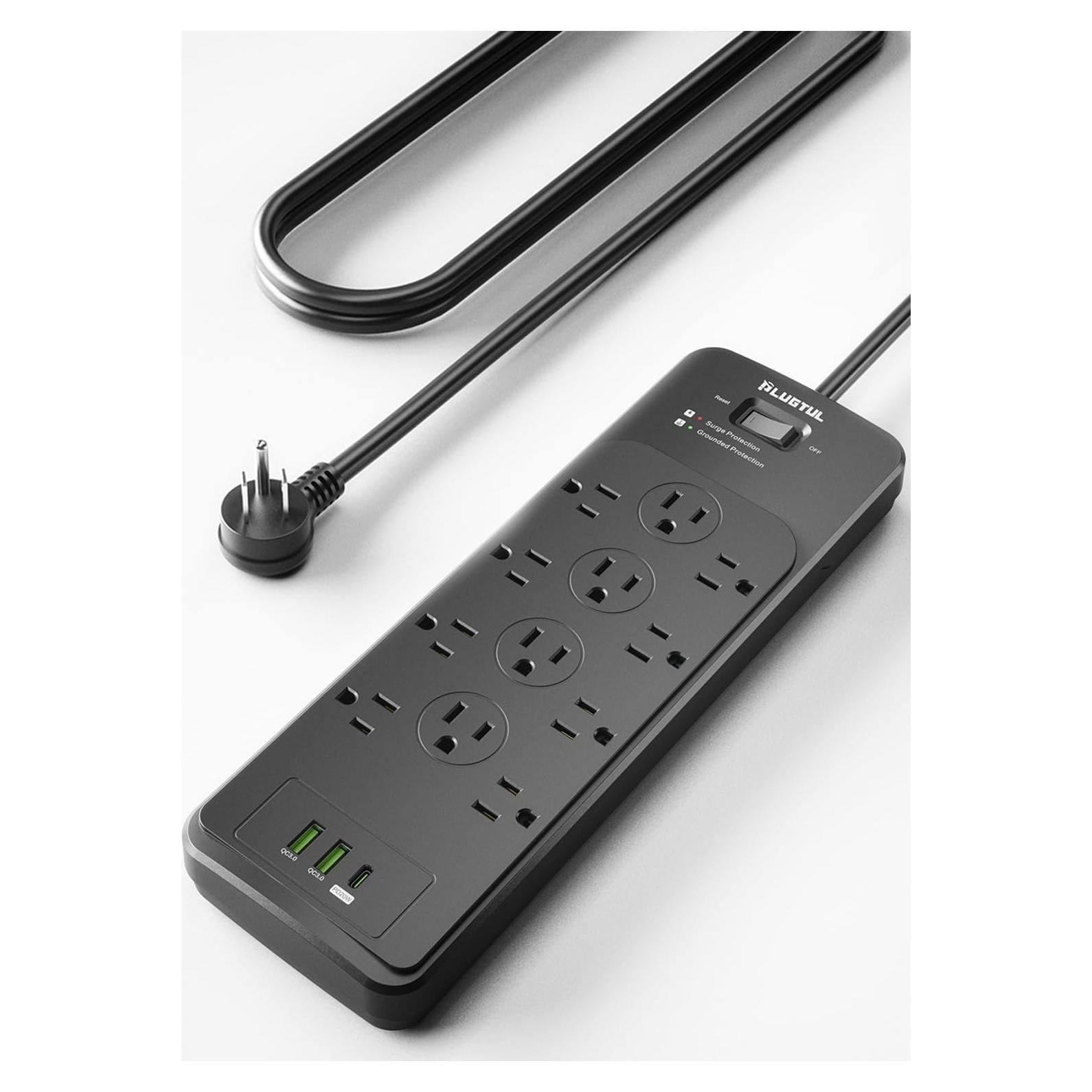 Protector de Sobretensión Power Strip PLUGTUL 1.52m 4080J