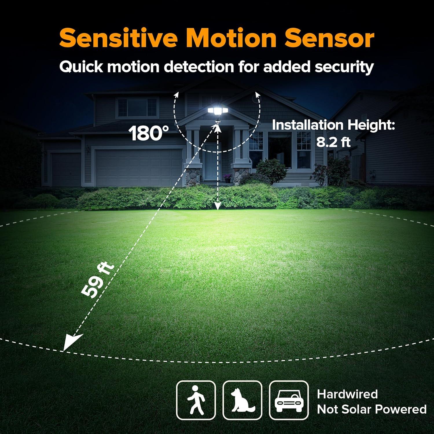 Proyector LED de Seguridad LUTEC 84W 9500LM con Sensor Movimiento