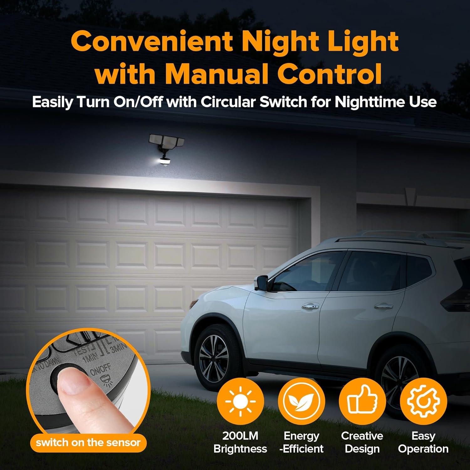 Proyector LED de Seguridad LUTEC 84W 9500LM con Sensor Movimiento