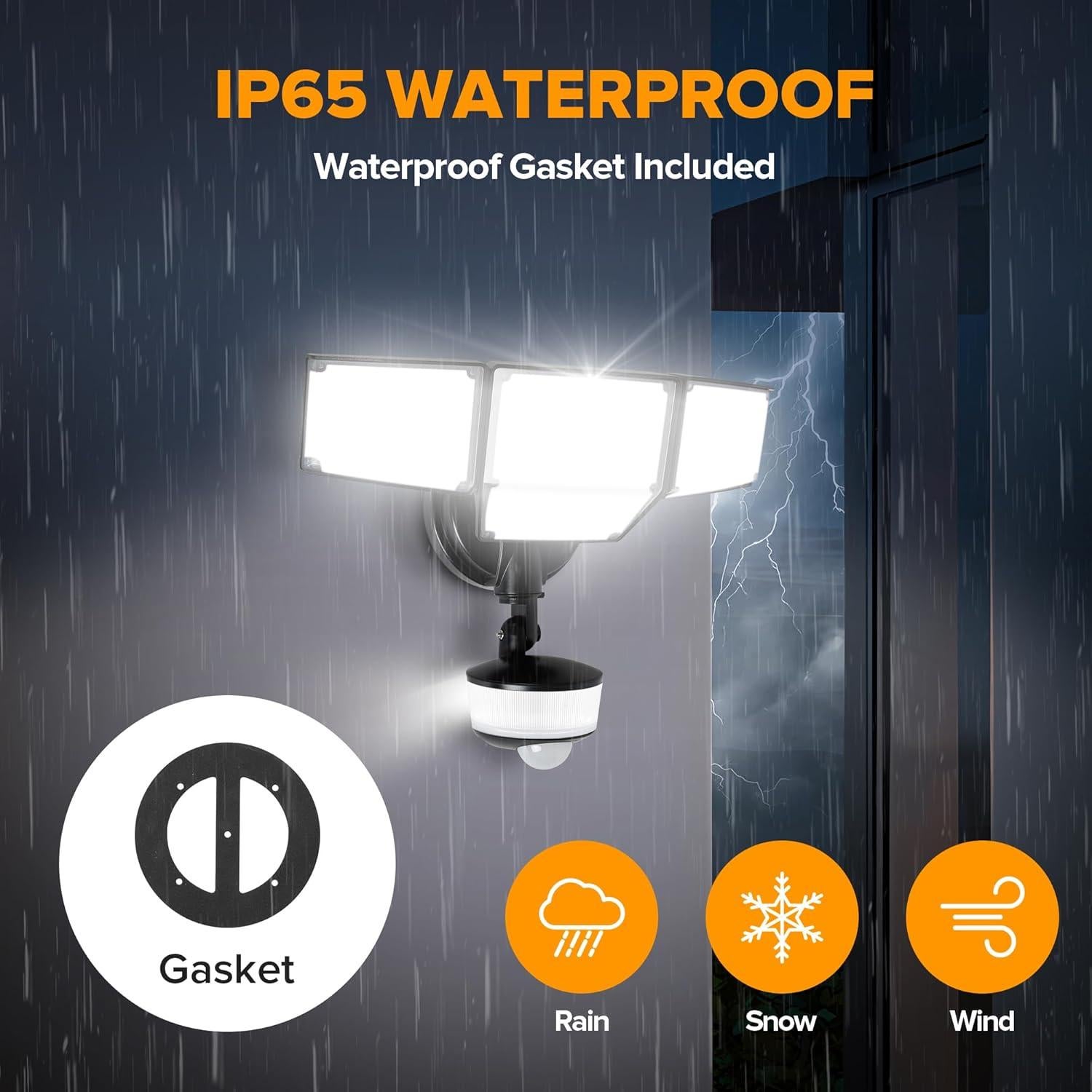 Proyector LED de Seguridad LUTEC 84W 9500LM con Sensor Movimiento