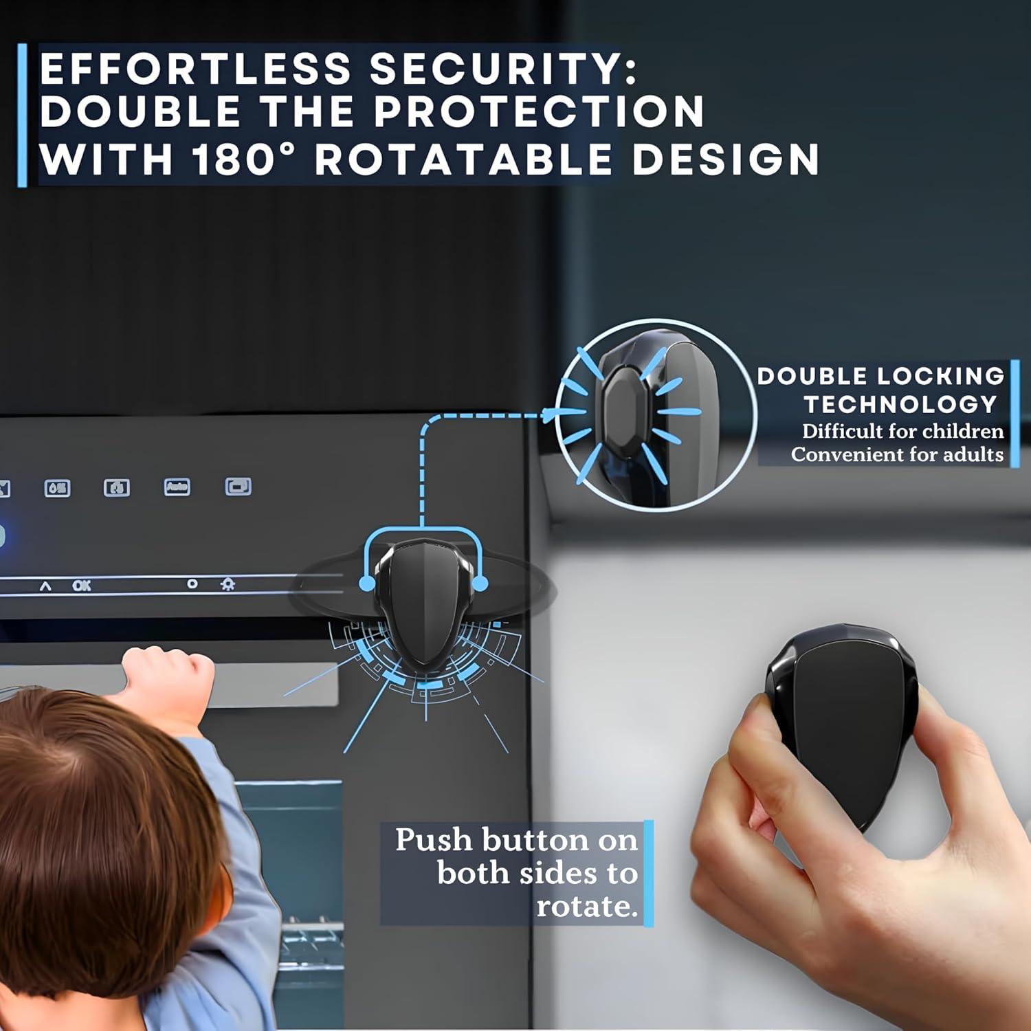 Cerradura de Seguridad para Horno Infantil - Negro, Resistente al Calor