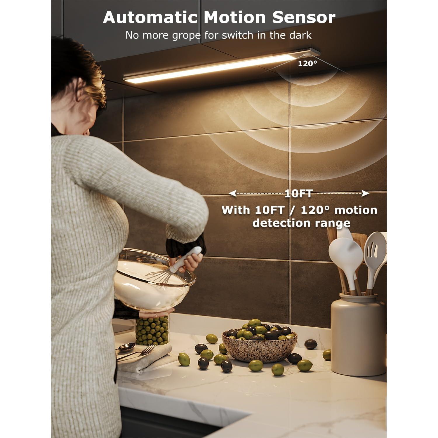 Luz LED Inalámbrica Bajo Gabinete Skairipa 40.4 cm Plata 2 Pzas