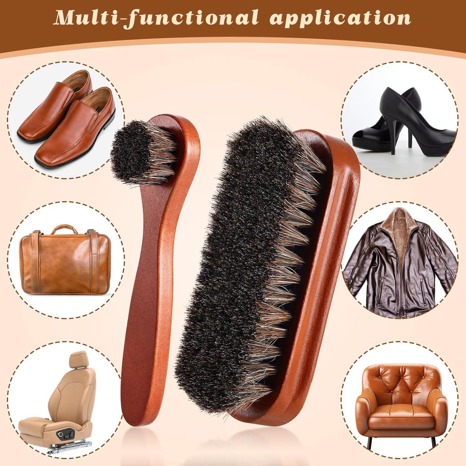 Kit de Cepillos para Brillar Zapatos ZJoey - 2 Pcs de Madera