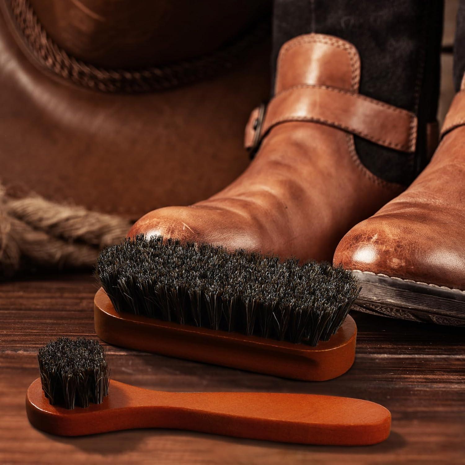 Kit de Cepillos para Brillar Zapatos ZJoey - 2 Pcs de Madera