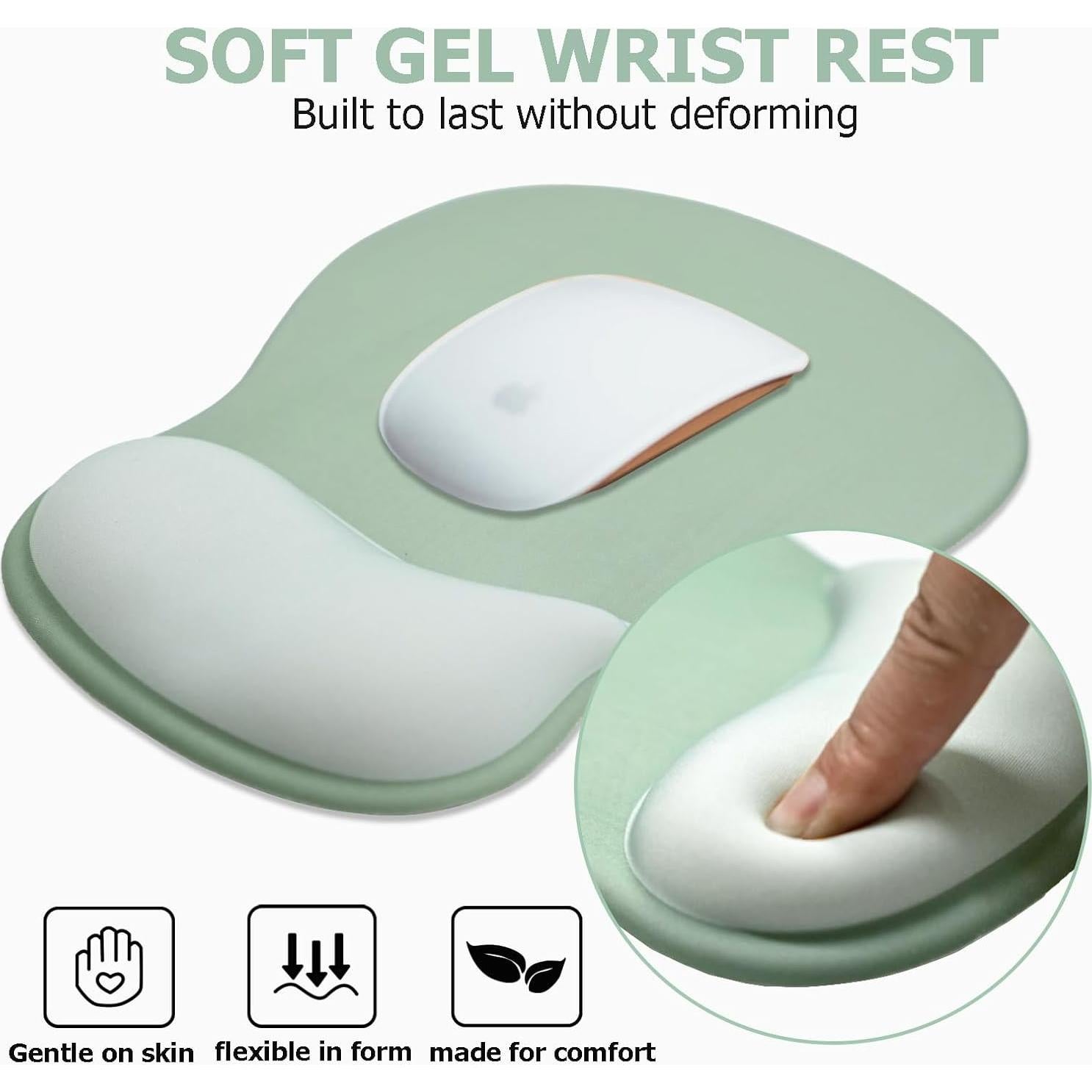 Alfombrilla de Ratón Ergonómica NEENALO con Reposamuñecas Verde