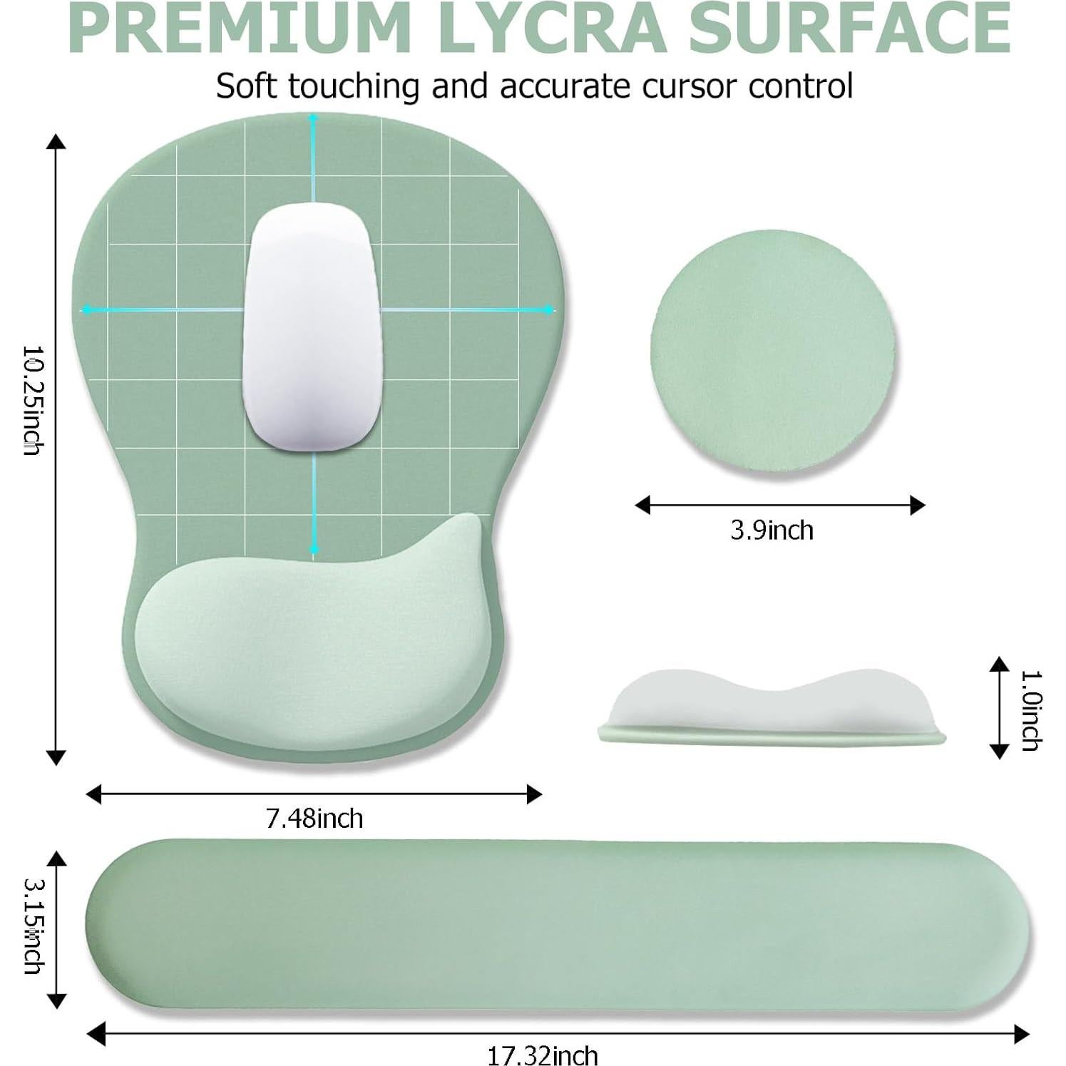 Alfombrilla de Ratón Ergonómica NEENALO con Reposamuñecas Verde