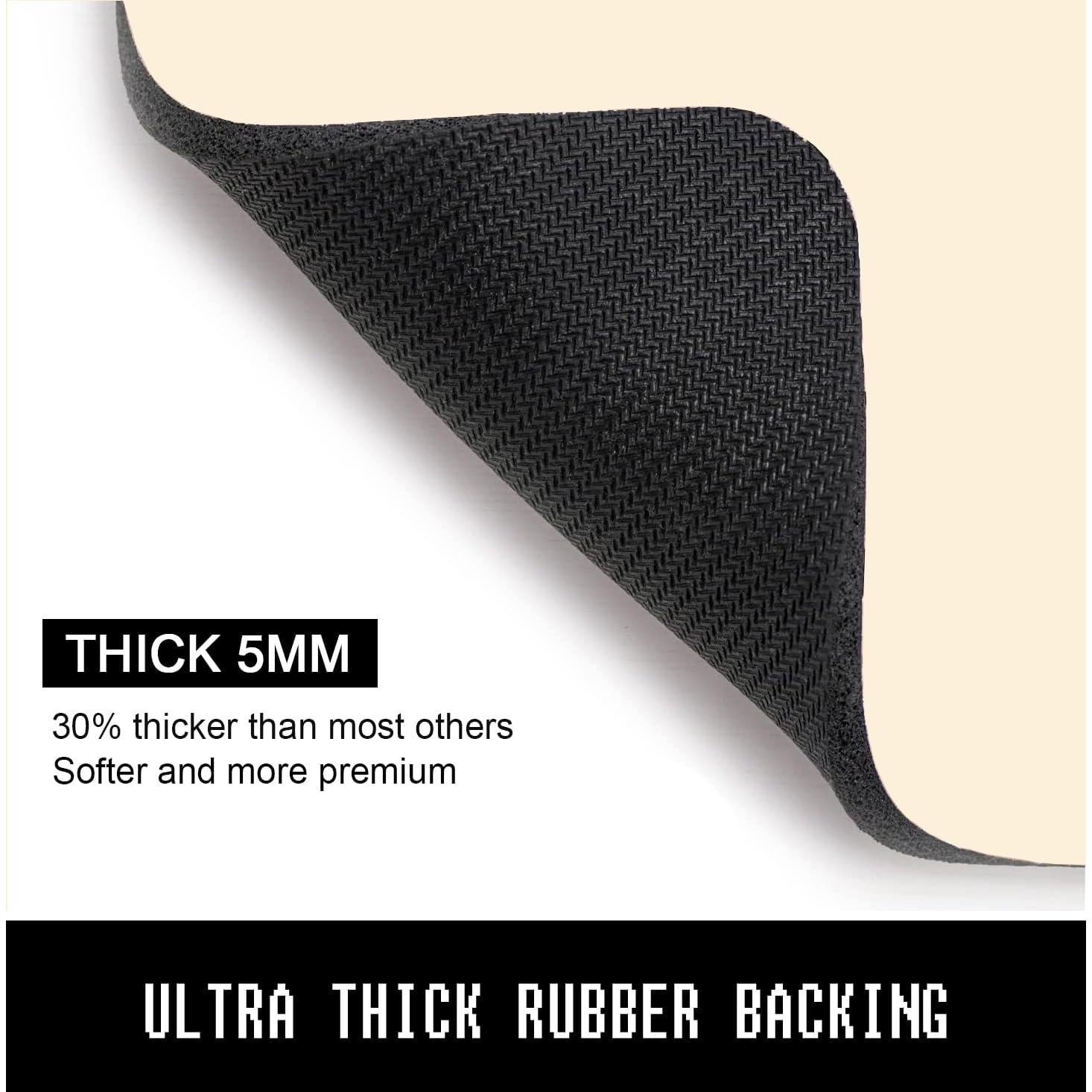 Alfombrilla de Ratón Niniubye ZM25x20-Apricot 5mm Antideslizante