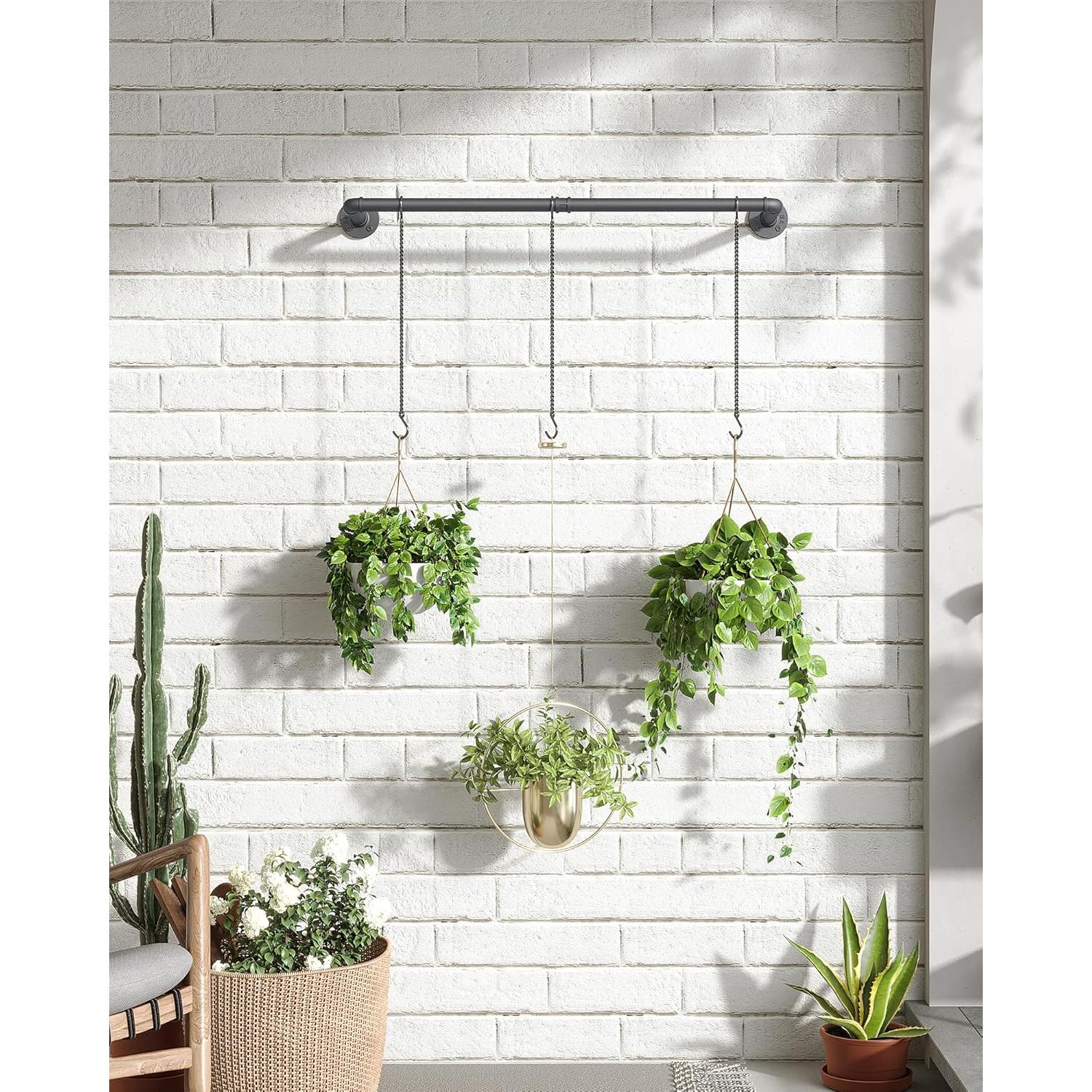 Soporte para Plantas SOFITORG 97 cm Metal Negro con 3 Cadenas