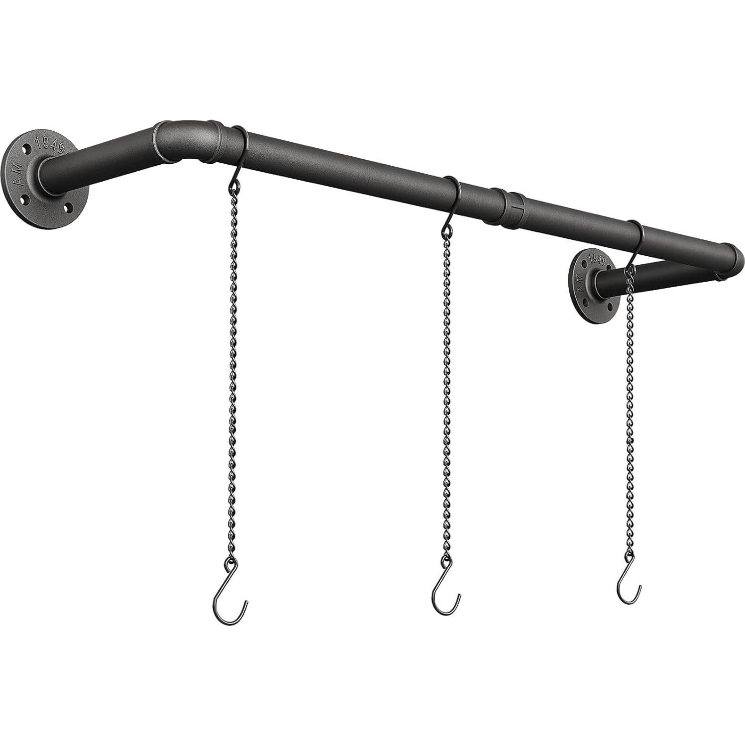 Soporte para Plantas SOFITORG 97 cm Metal Negro con 3 Cadenas