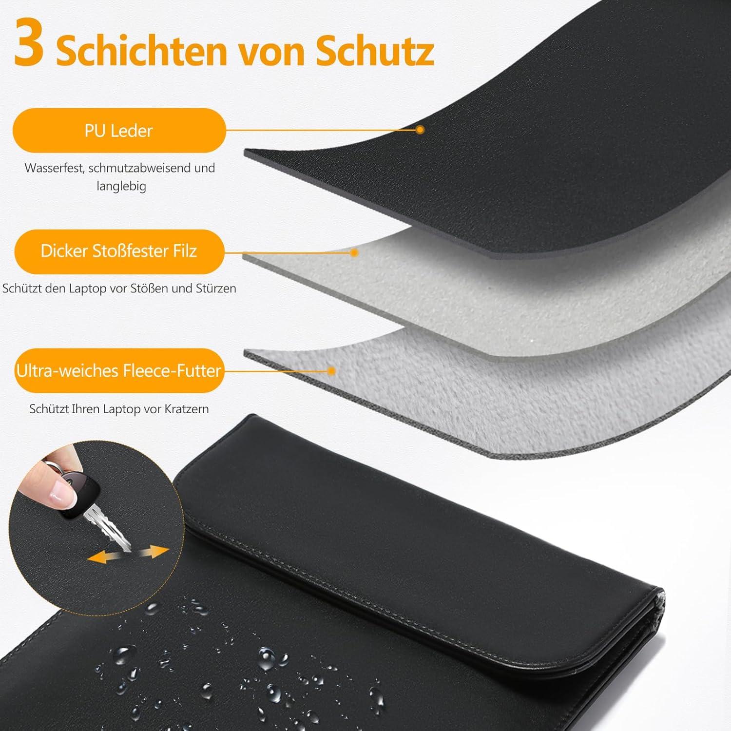 Funda para Laptop 13" HYZUO Negra, Resistente al Agua y Rayones
