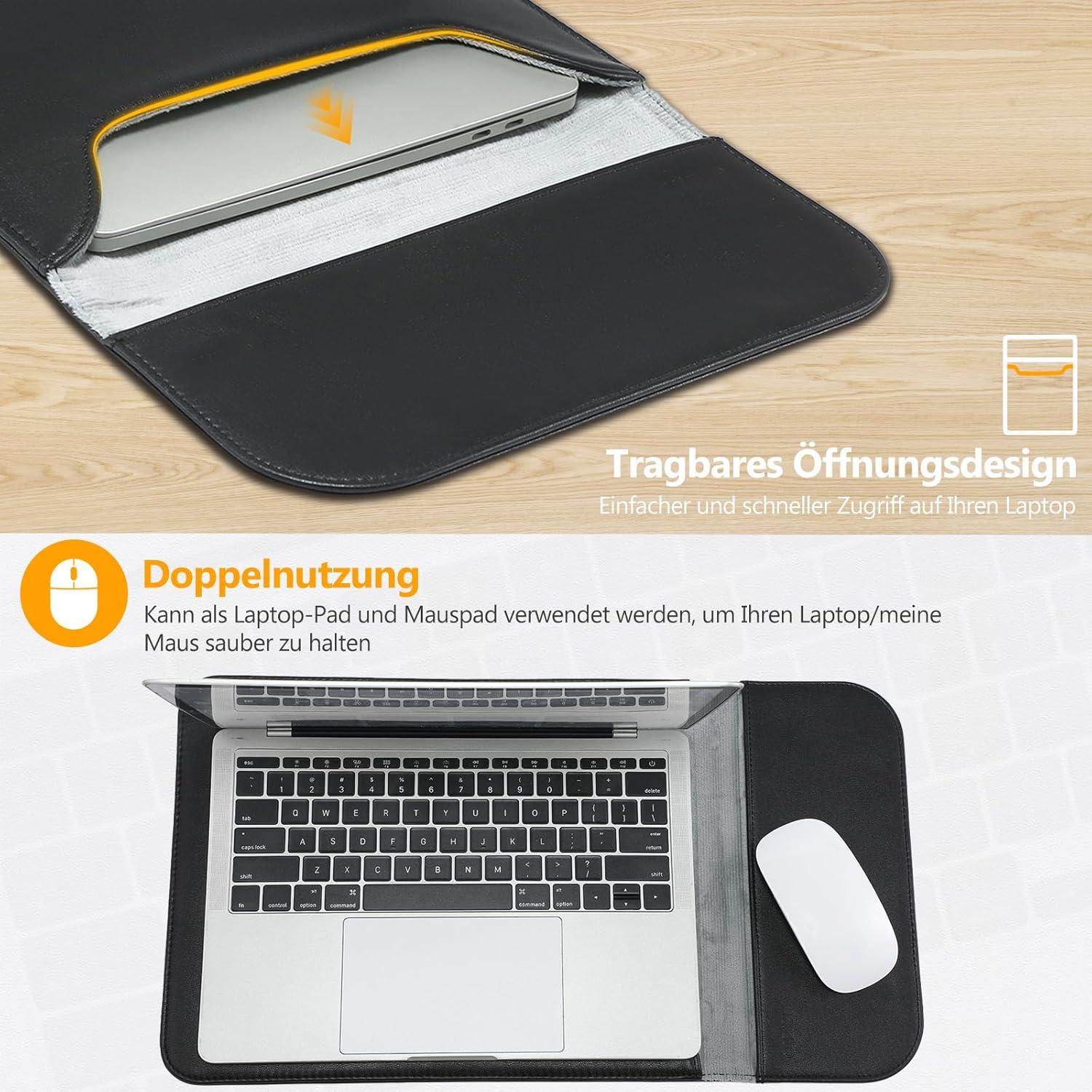 Funda para Laptop 13" HYZUO Negra, Resistente al Agua y Rayones