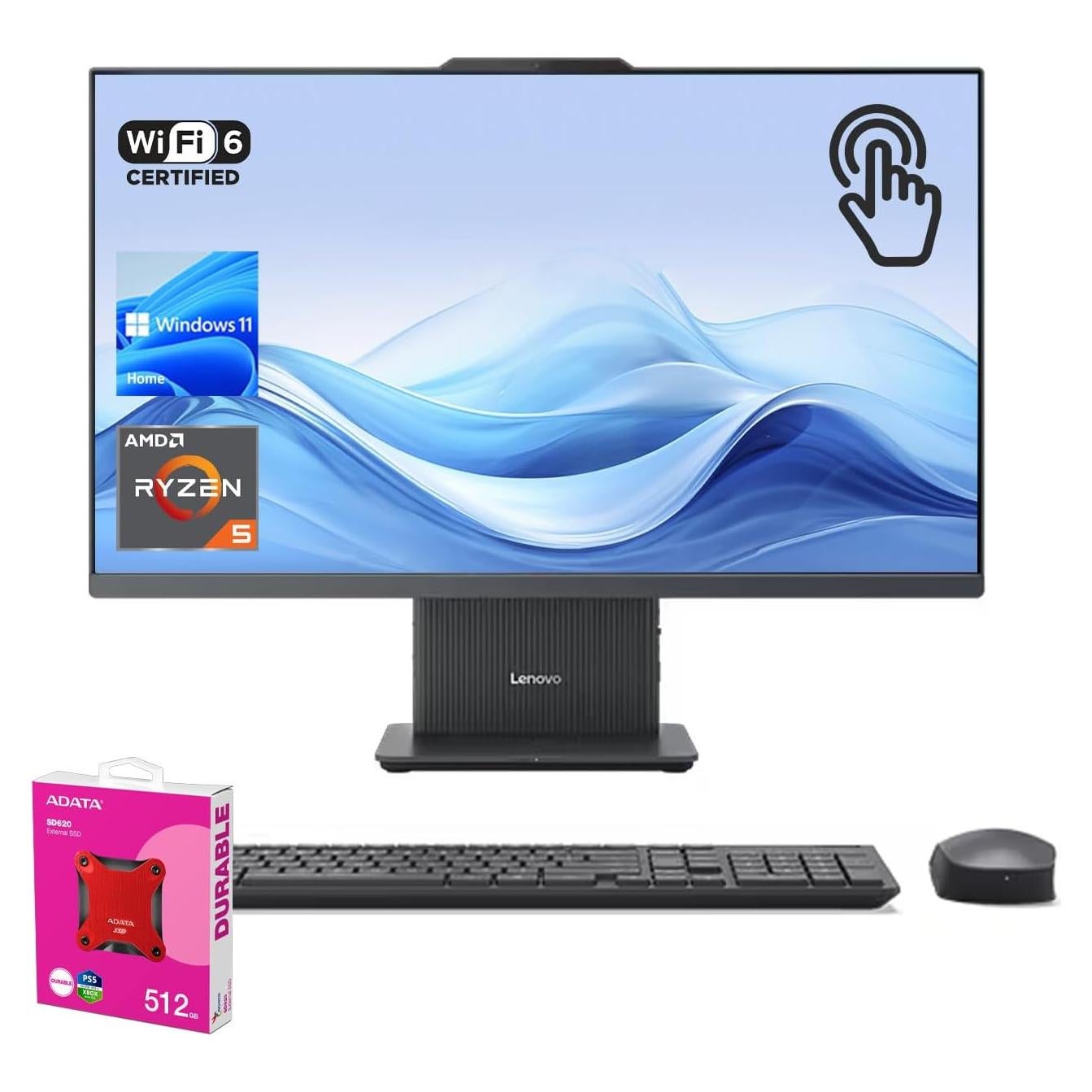 Lenovo IdeaCentre 27" All-in-One AMD Ryzen 5 16GB RAM 1TB SSD