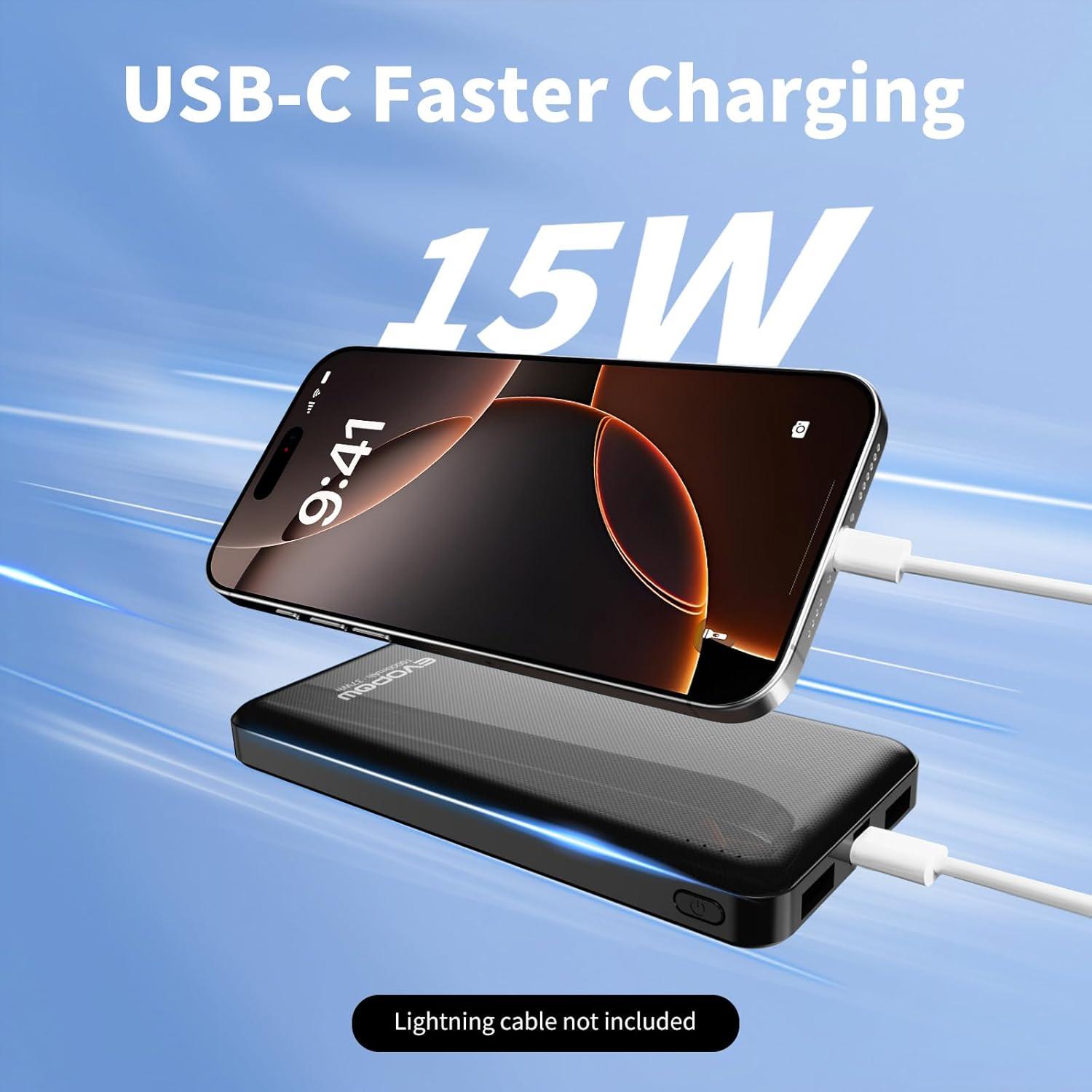 Cargador Portátil Evopow 10000mAh Carga Rápida USB-C