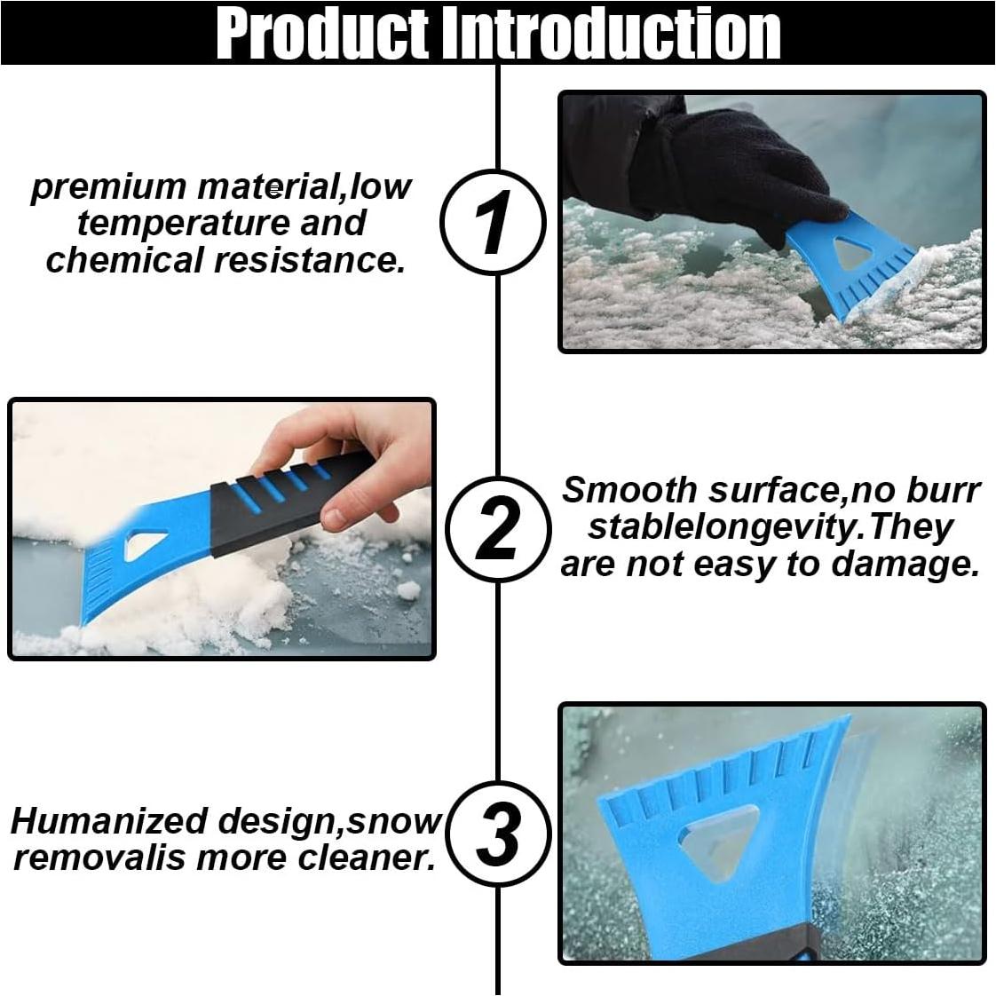 4 Raspadores de Hielo y Nieve para Coche GLSOWEE 18.18 cm