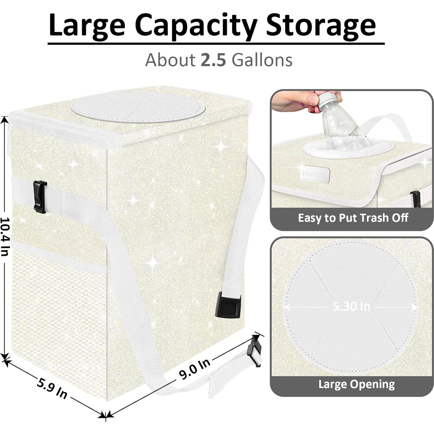 Cubo de Basura para Auto BAOGCOYO 9.46L Impermeable Beige