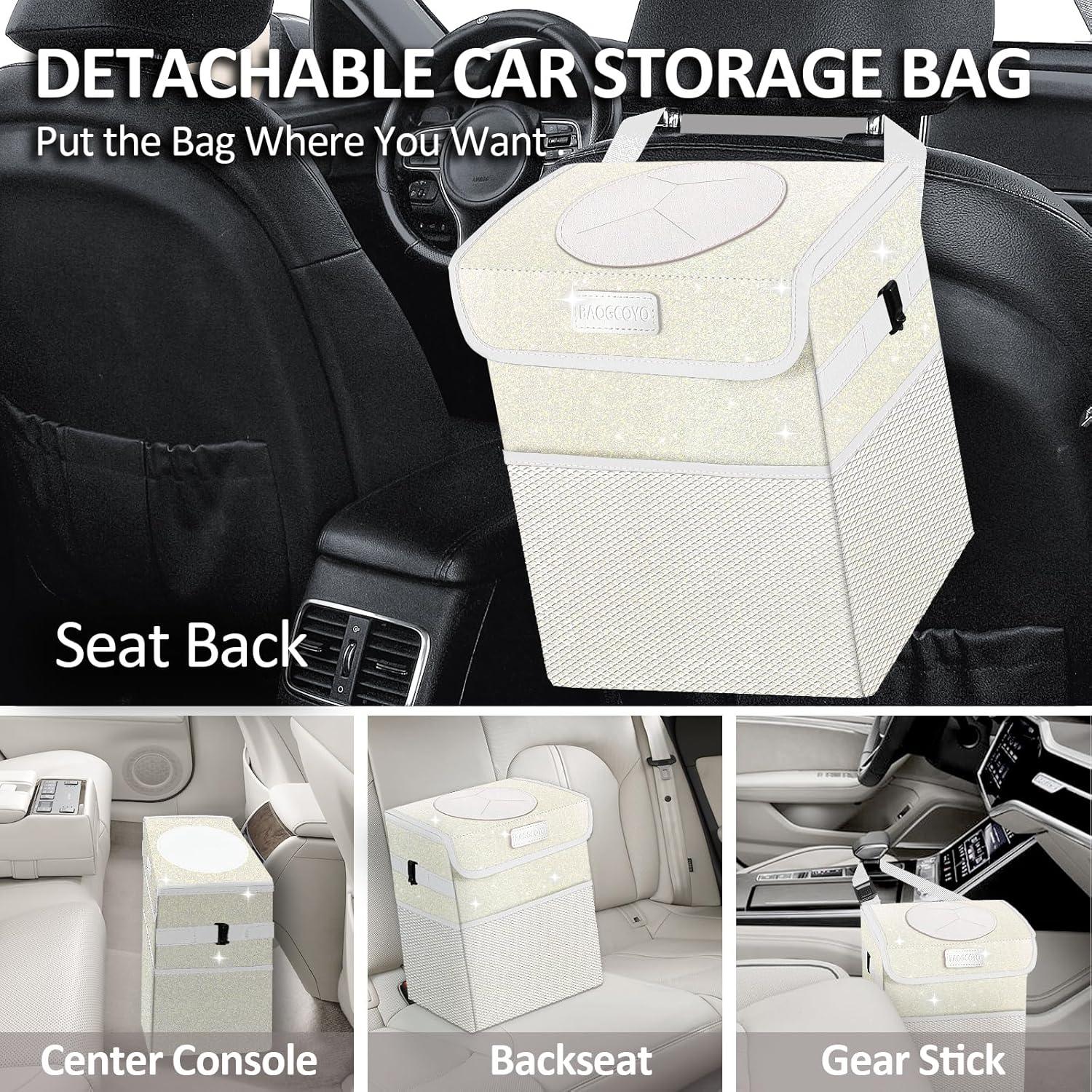 Cubo de Basura para Auto BAOGCOYO 9.46L Impermeable Beige