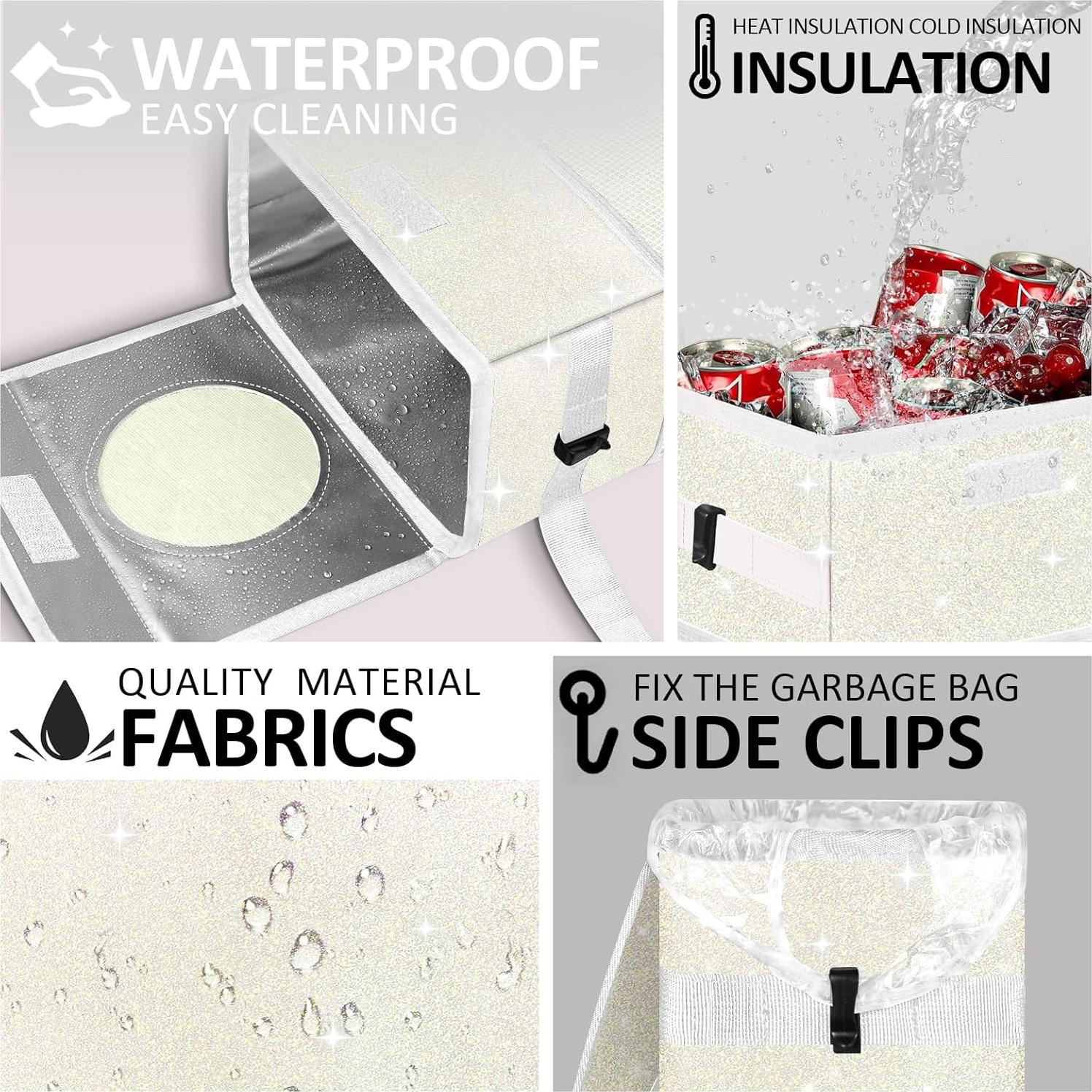 Cubo de Basura para Auto BAOGCOYO 9.46L Impermeable Beige