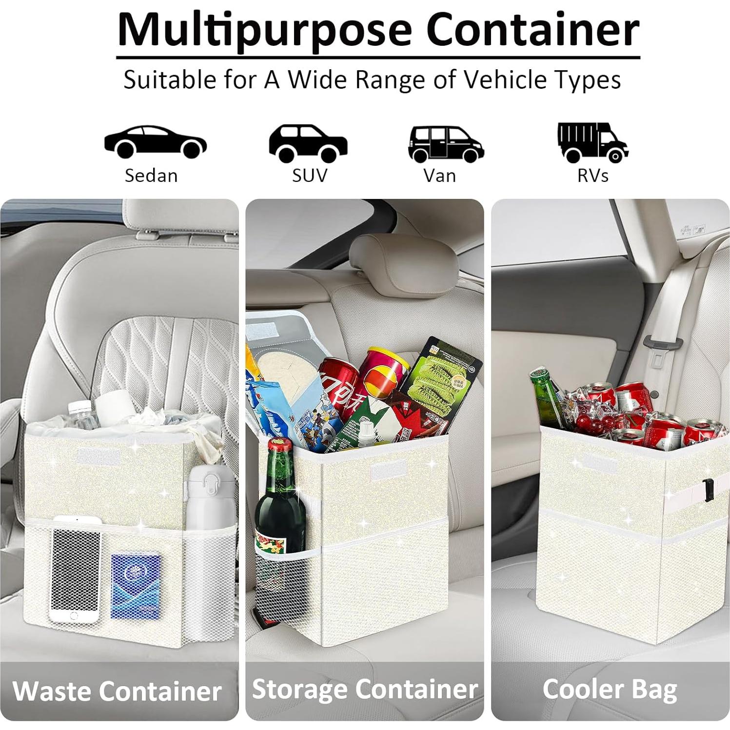 Cubo de Basura para Auto BAOGCOYO 9.46L Impermeable Beige