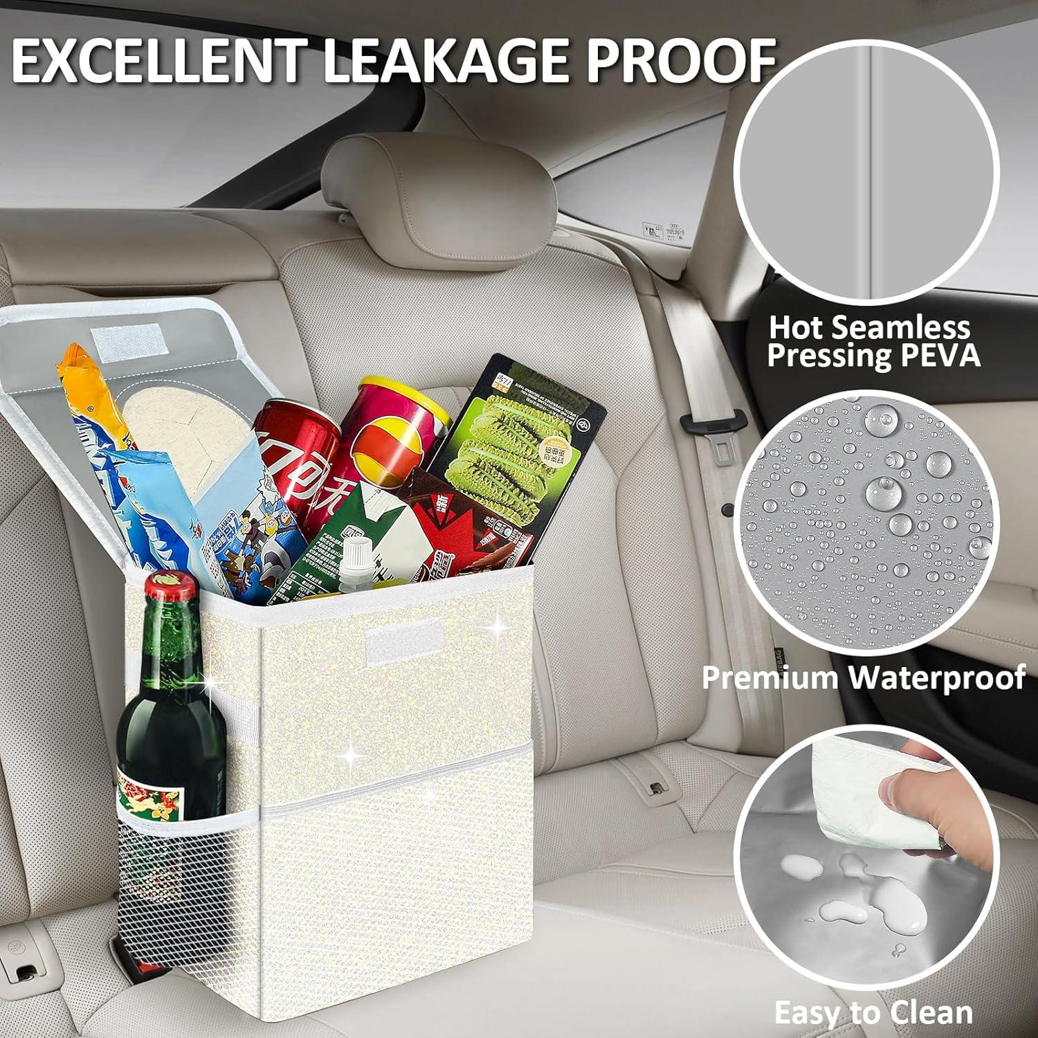 Cubo de Basura para Auto BAOGCOYO 9.46L Impermeable Beige