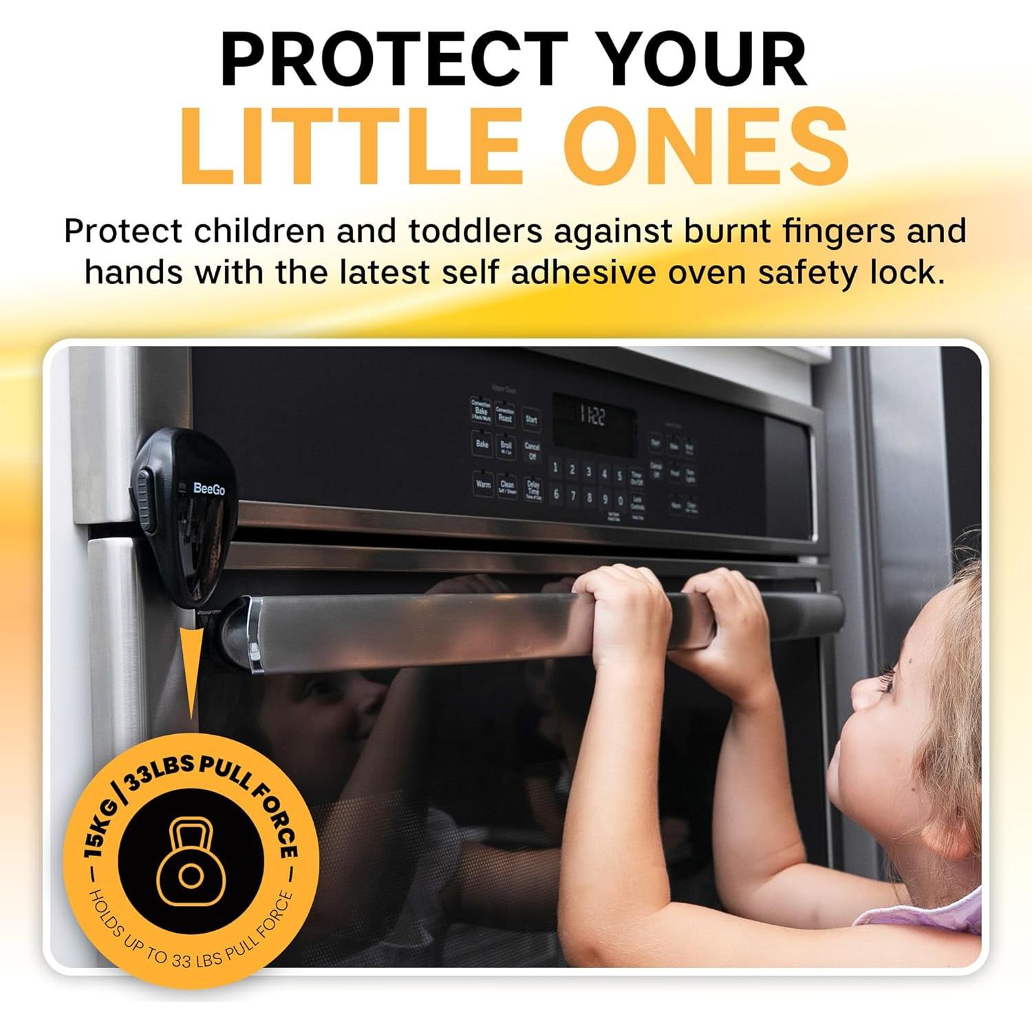 BeeGo Cerradura de Seguridad para Horno Negro - Adhesivo 3M VHB